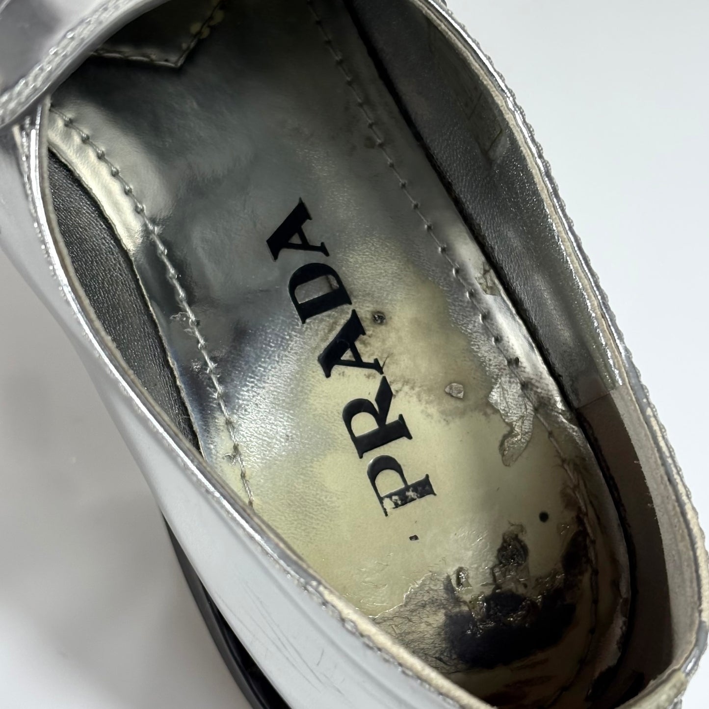 Mocassini Prada chocolate Argento 37