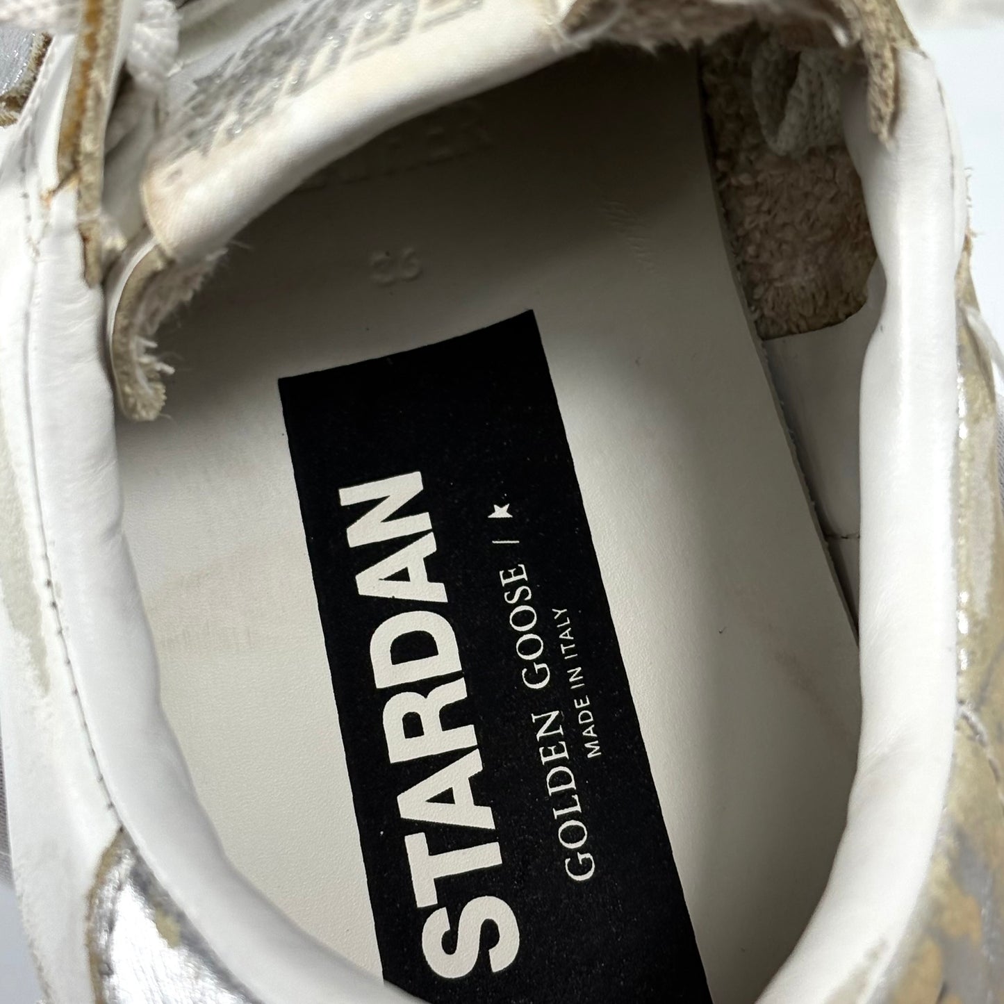 Golden goose Stardan bianco e argento 36