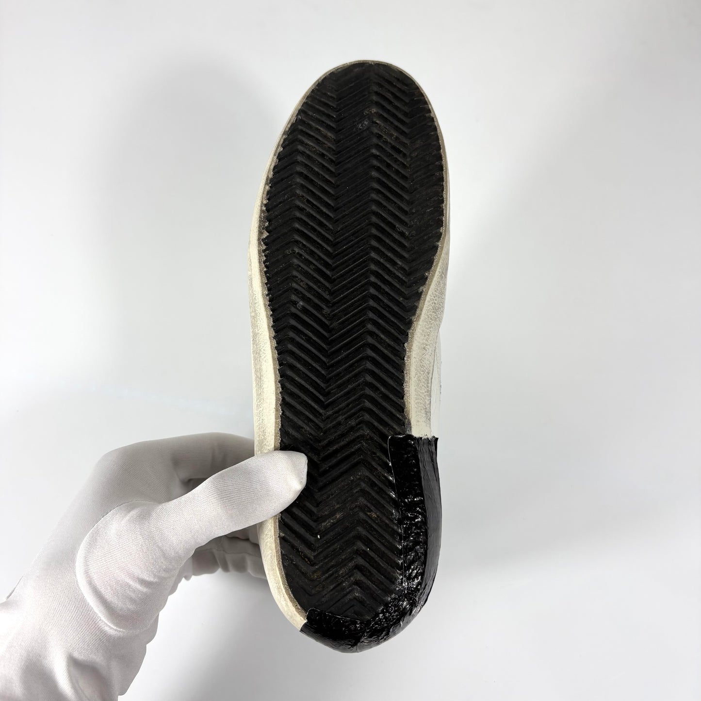 Golden goose Superstar bianche con scotch nero sui lati posteriori 39