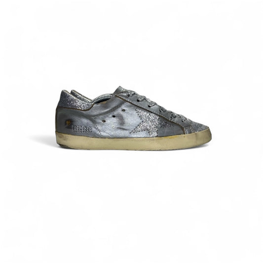 Golden goose Superstar grigio e glitterato argento 35