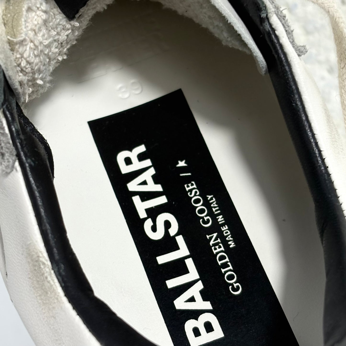 Golden goose Ballstar bianche stella nera brillantinata 39