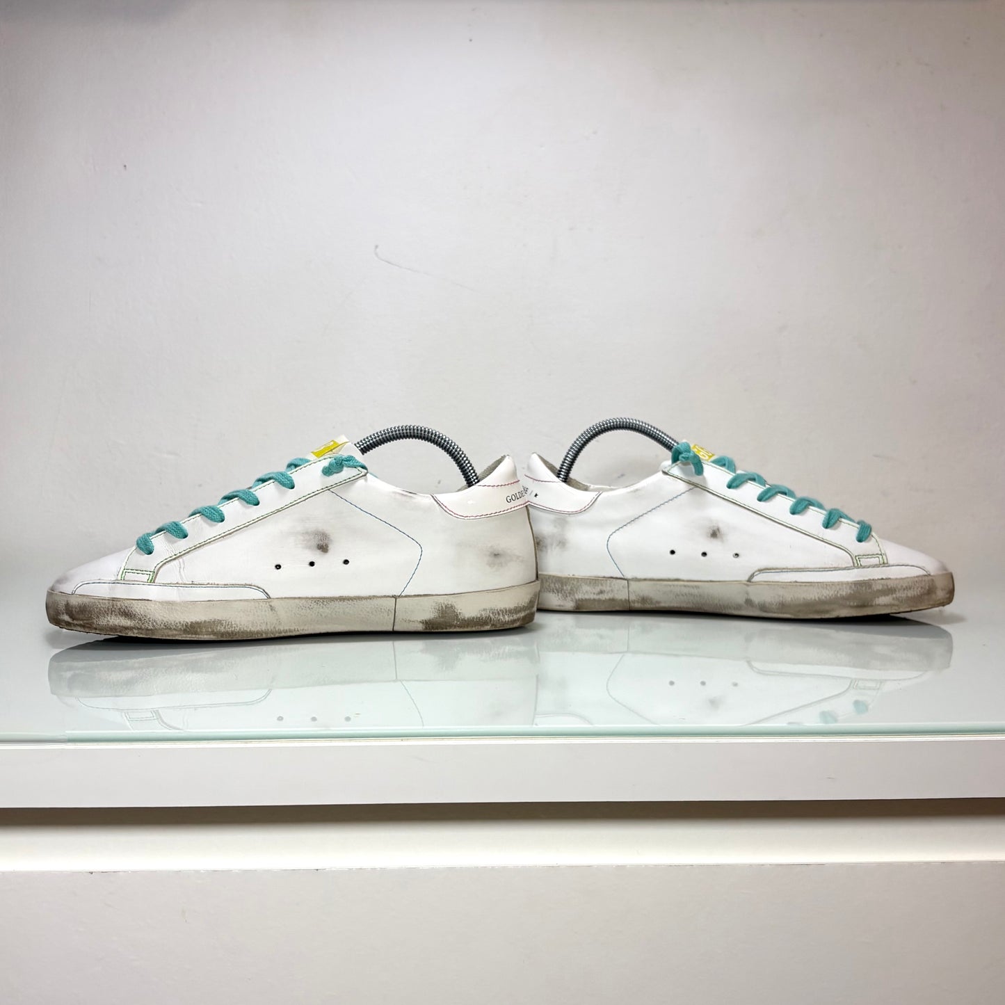 Golden goose Superstar bianche e lacci azzurri 38