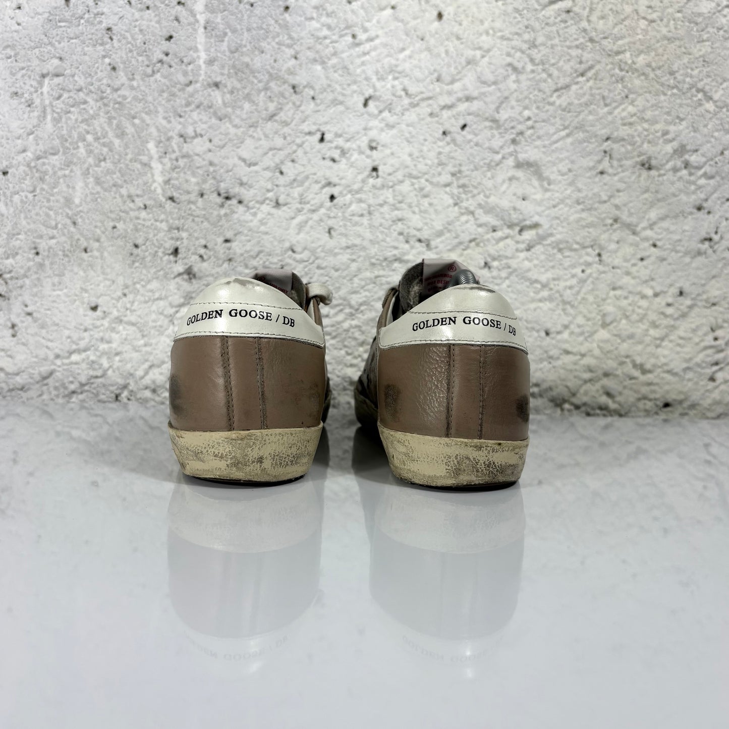 Golden goose superstar beige scuro con strass 37