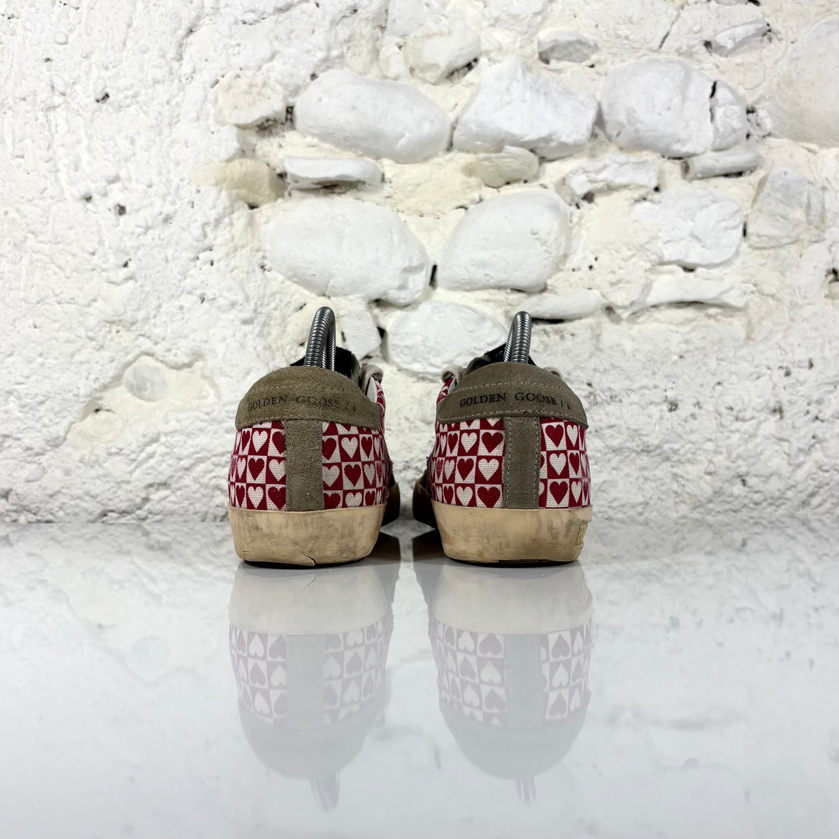 Golden goose Superstar a cuori bianche e rosse 37