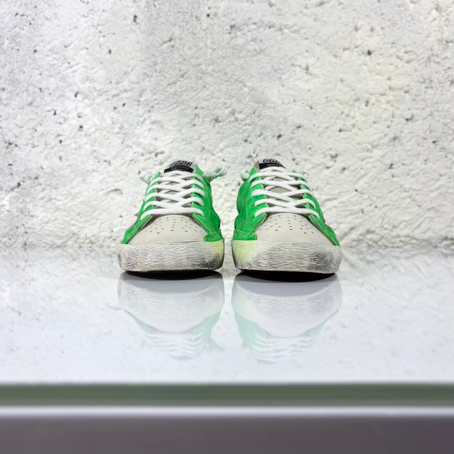 Golden goose Superstar Verdi con stella zebrata 39