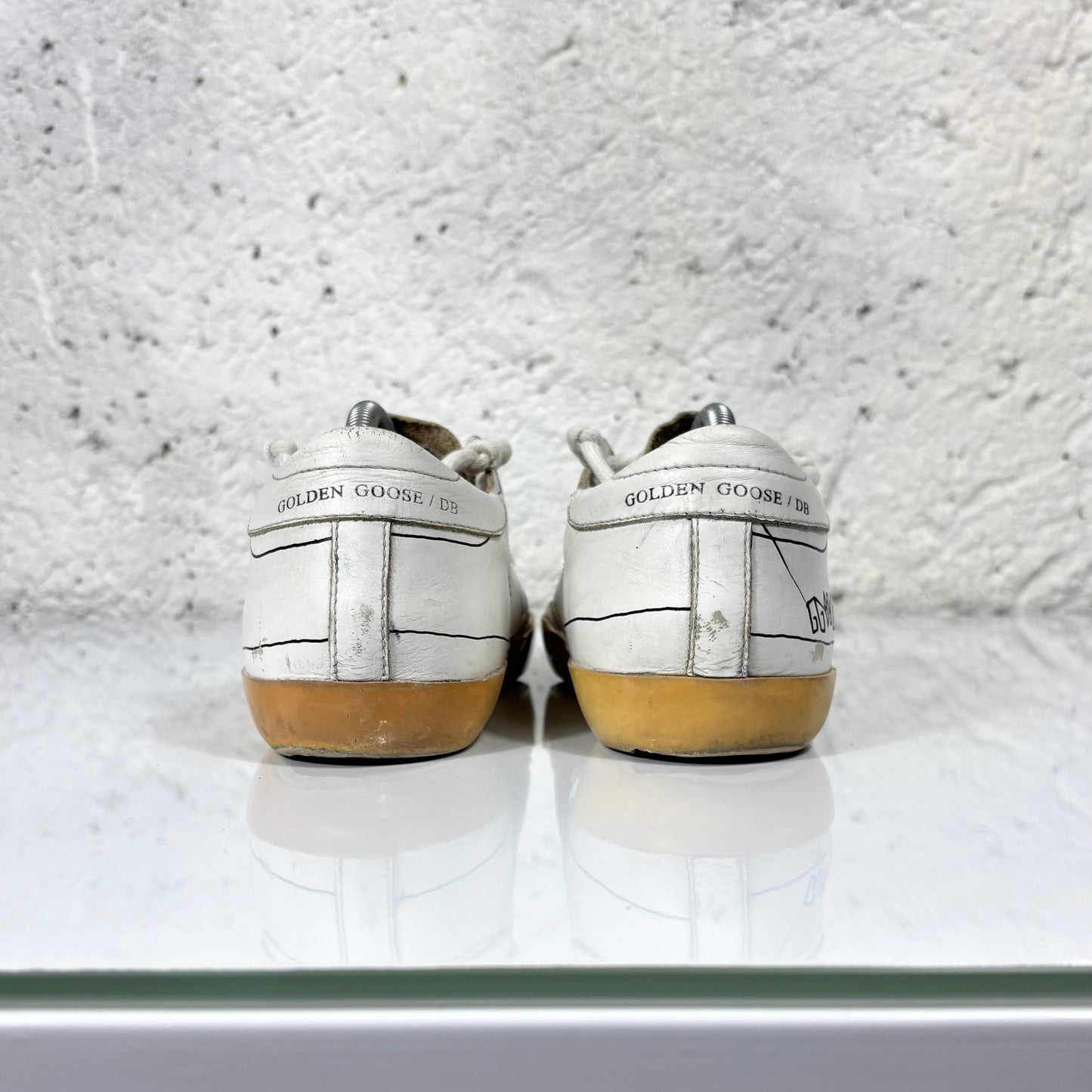 Golden goose Superstar bianche con disegni stilizzati 38
