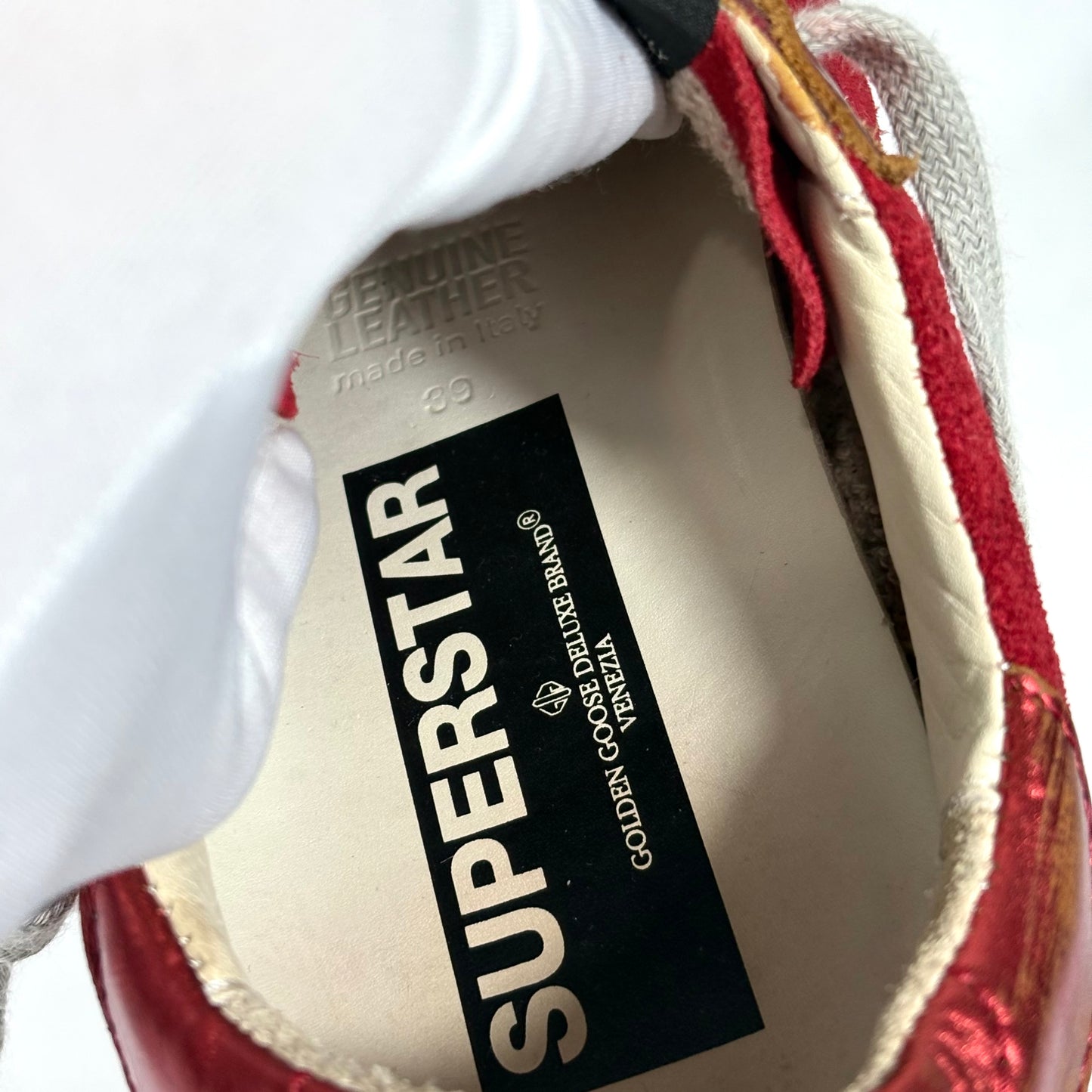 Golden goose Superstar in tessuto rosso 39