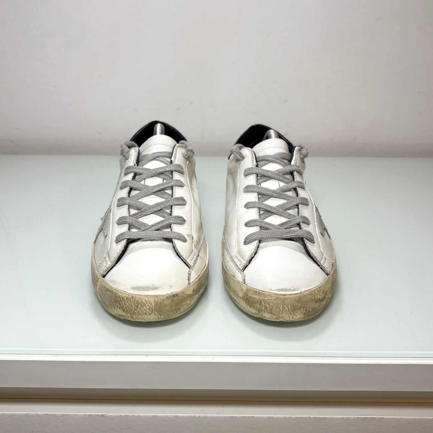 Golden goose Superstar Bianche tallone blu scuro 36