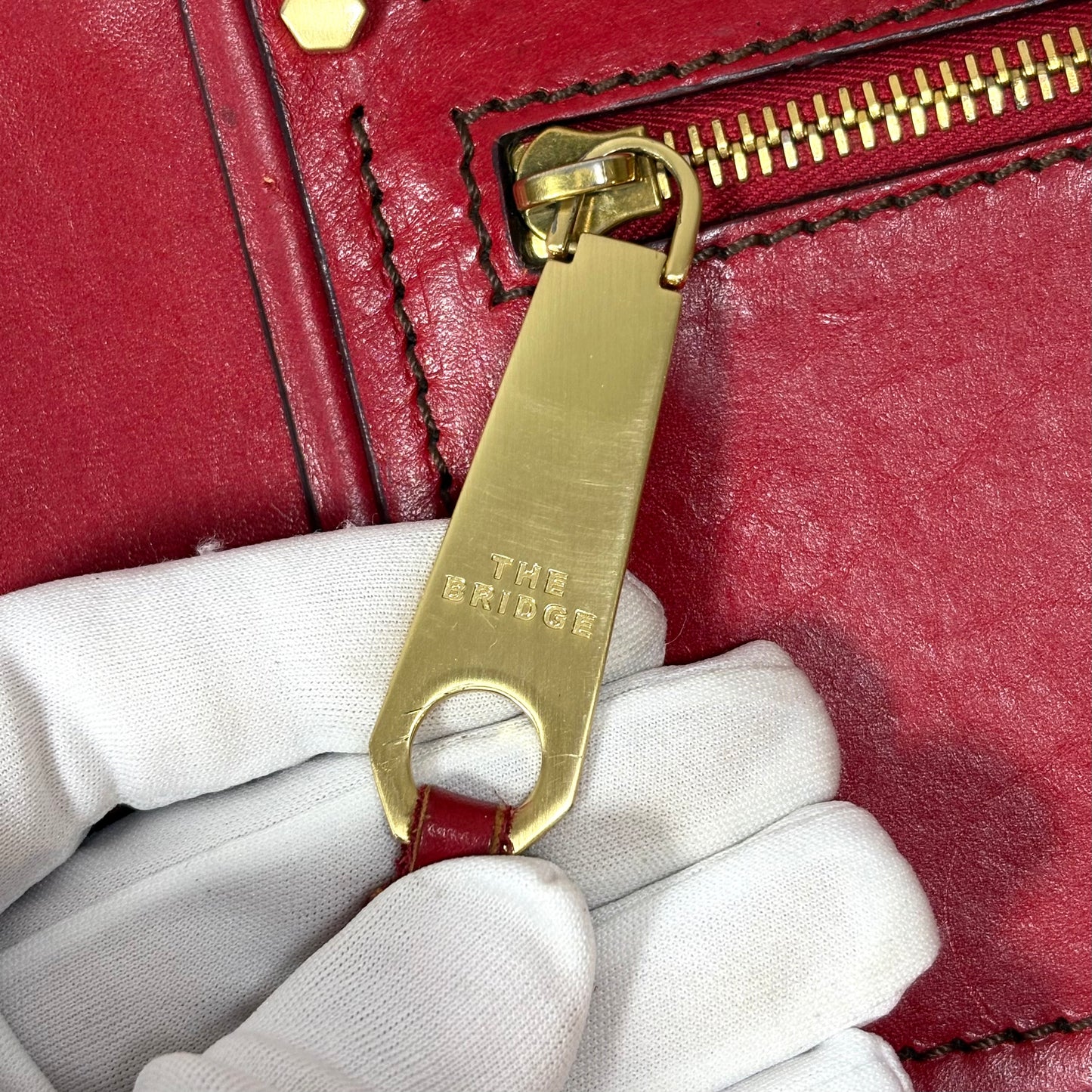 The Bridge Bauletto Rosso Ciliegia/Oro