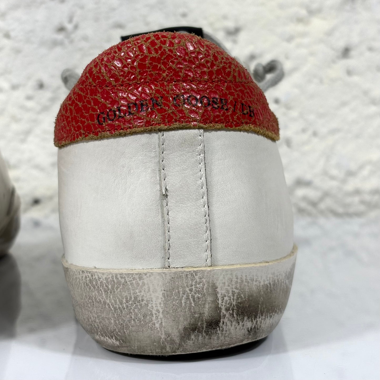 Golden goose Superstar bianche stella e tallone rosso 43