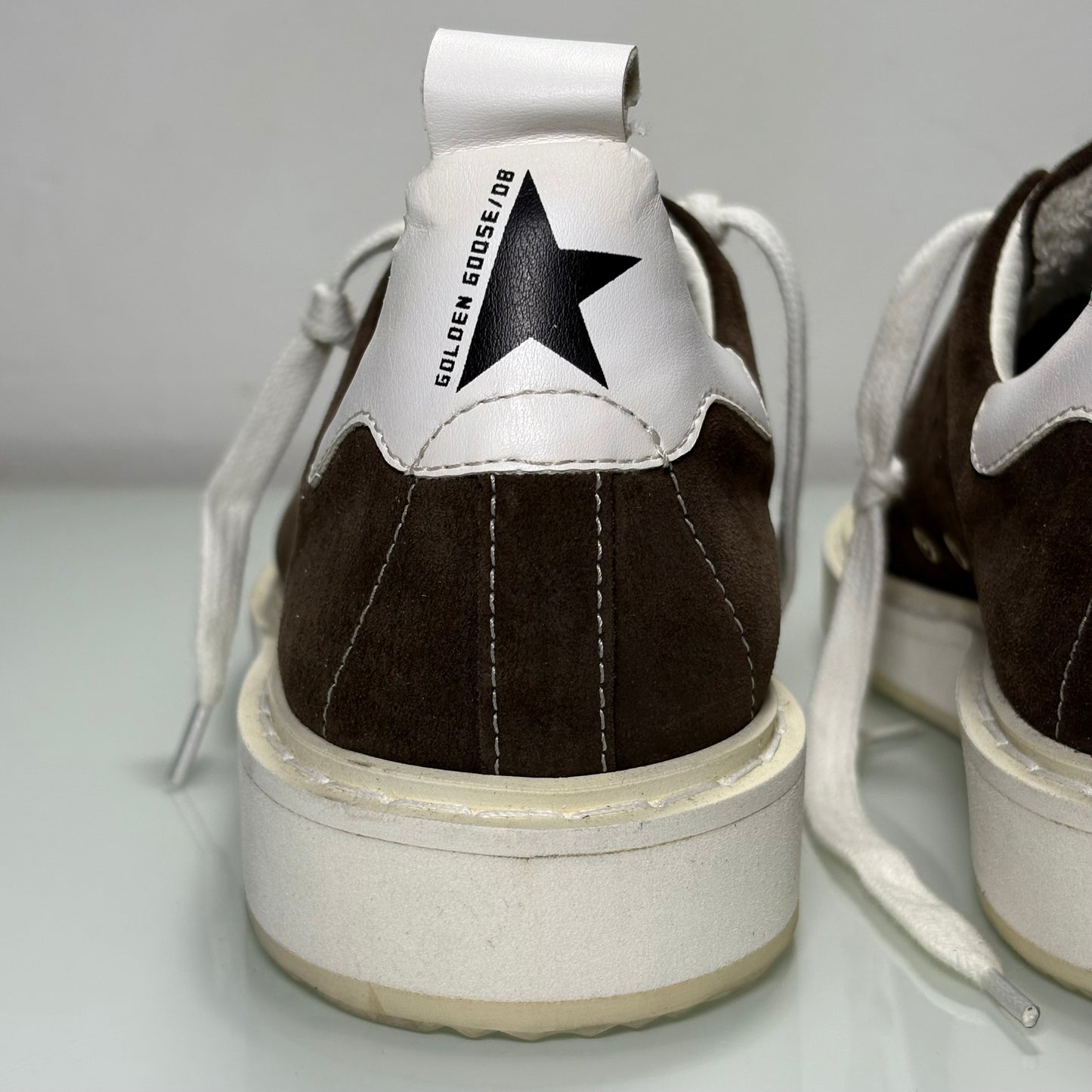 Golden goose Starter scamosciato marrone tallone bianco 39