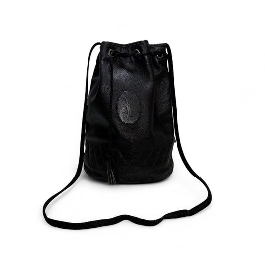 Yves Saint Laurent bucket leather bag noire