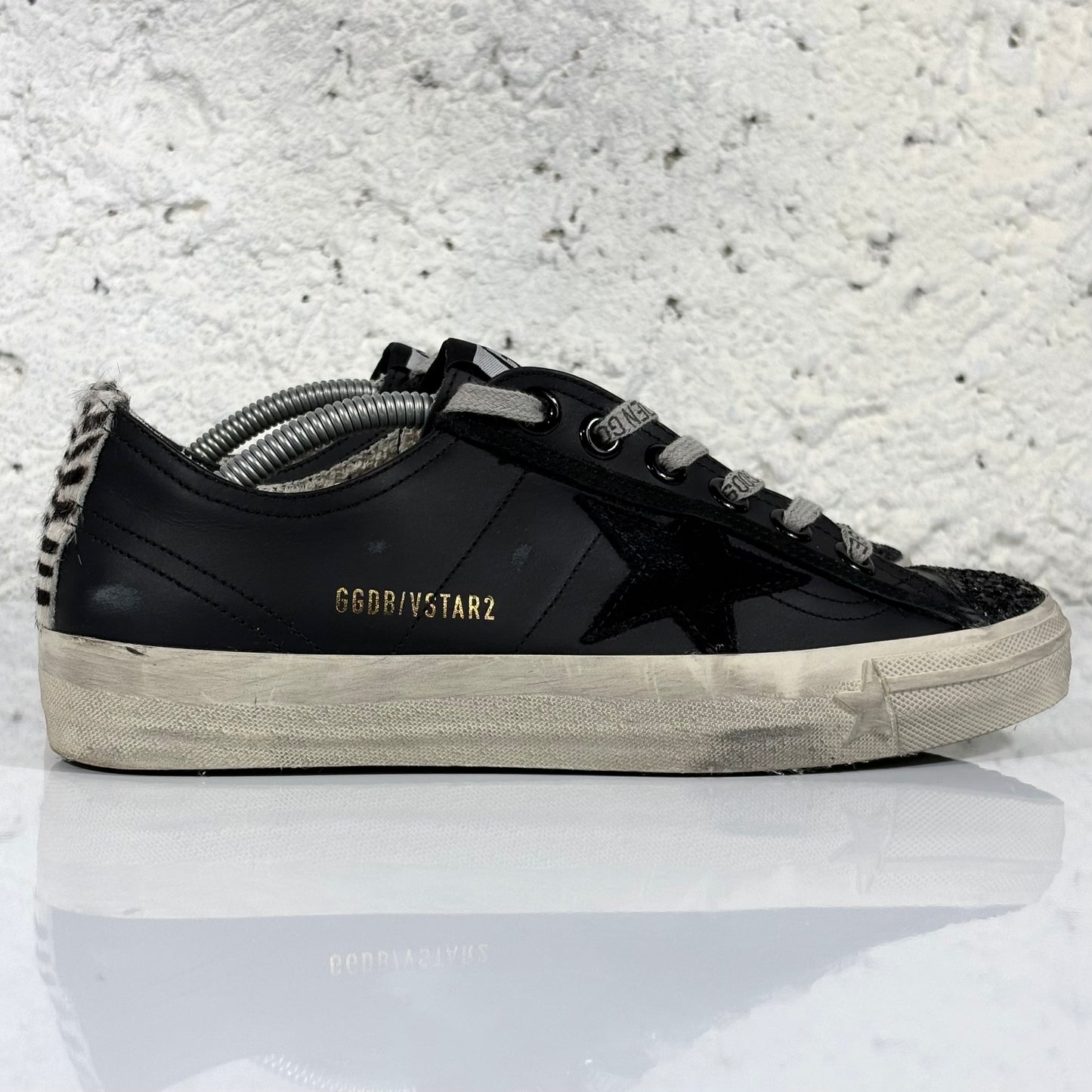 Golden goose V-Star 2 nere punta a paillettes 37