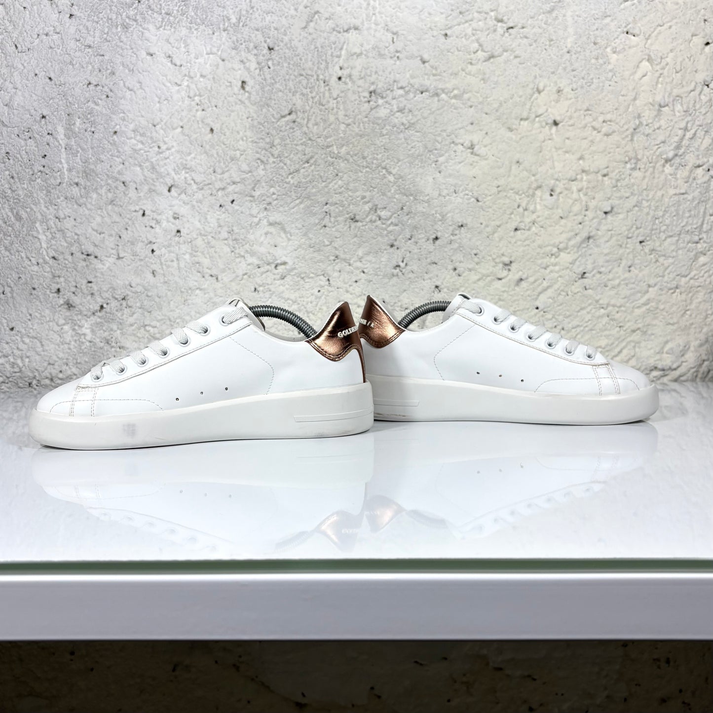 Golden goose Pure star bianche con tallone bronzo 38