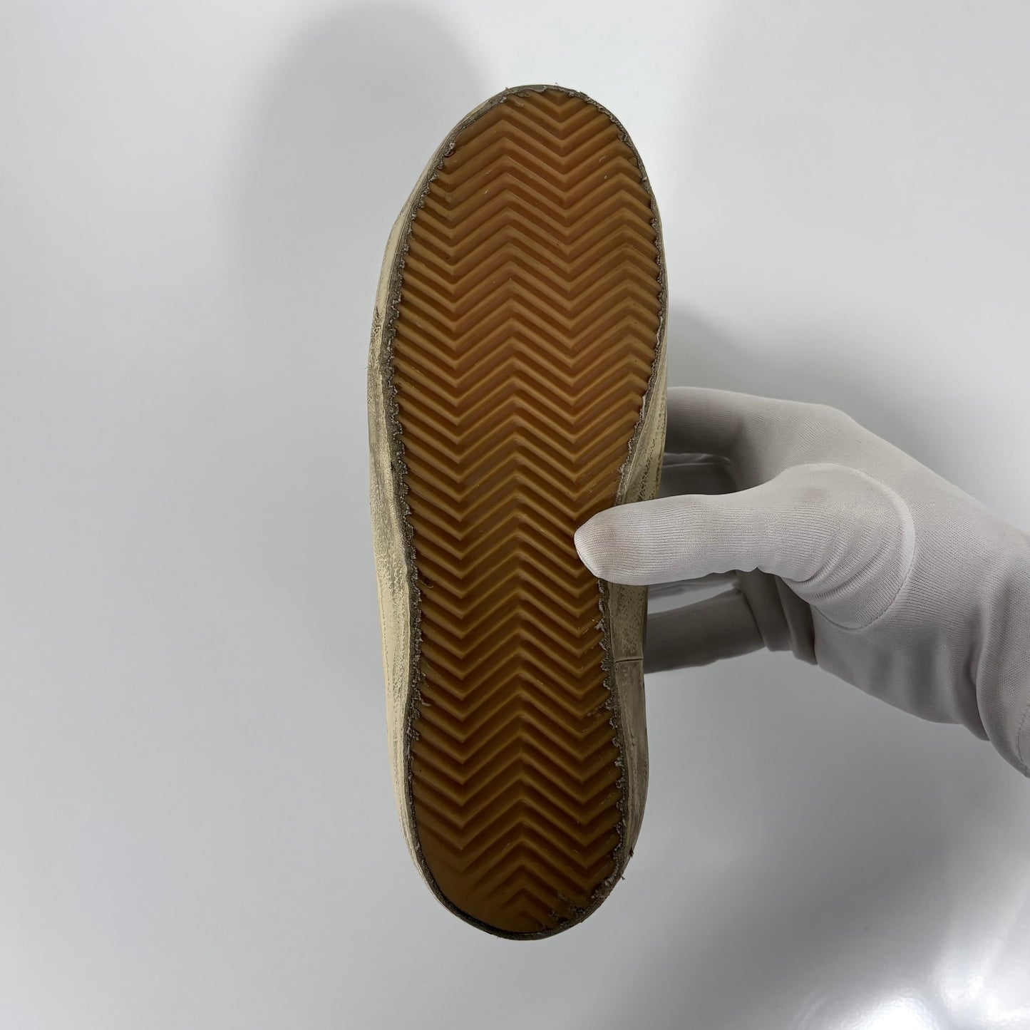 Golden goose Superstar beige in pelle con punta maculata in “cavallino” 37