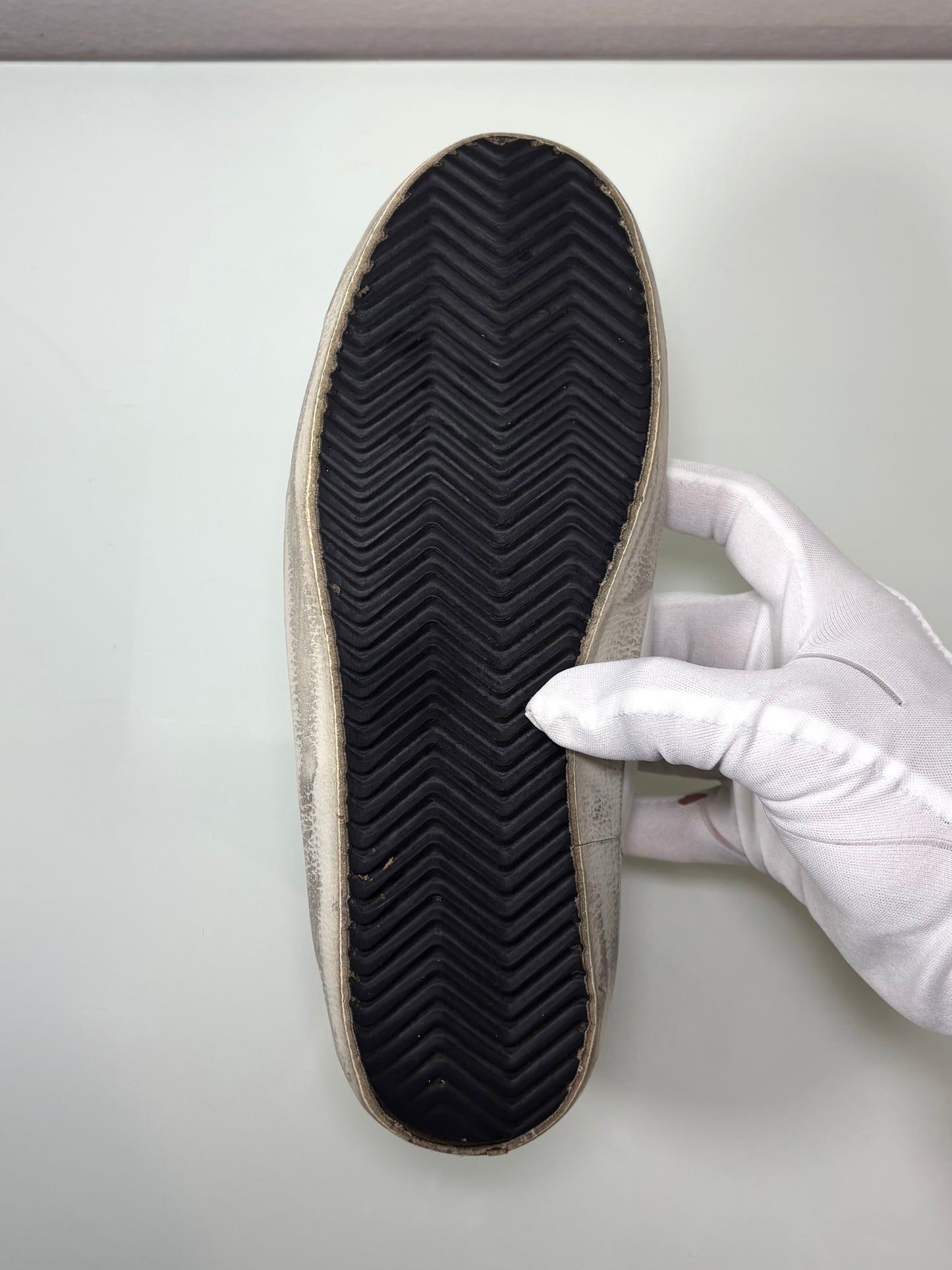 Golden goose Superstar bianche tallone argento paillettes riflessi multicolor 38