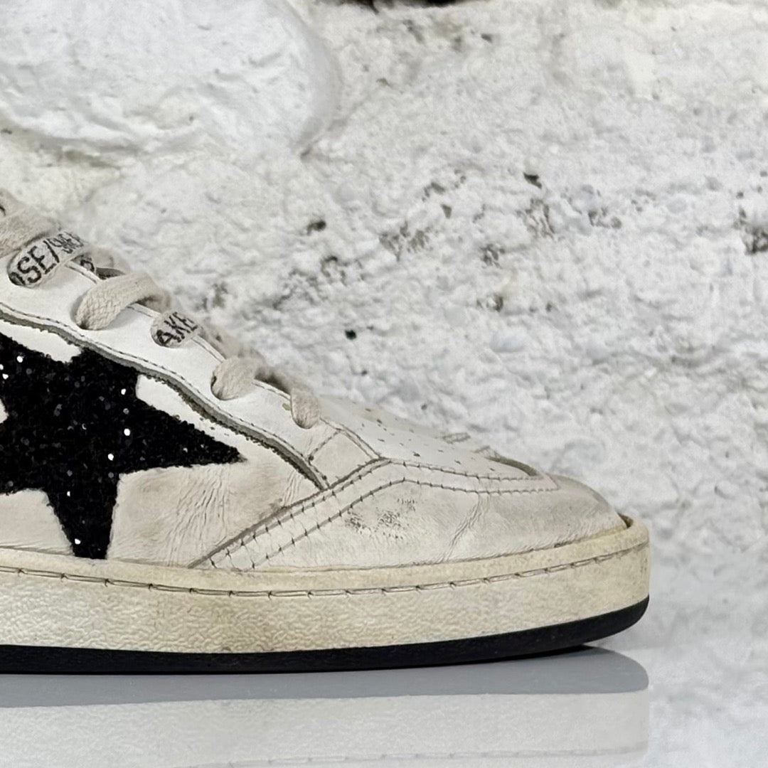Golden goose Ballstar bianche con talloncini glitter 37