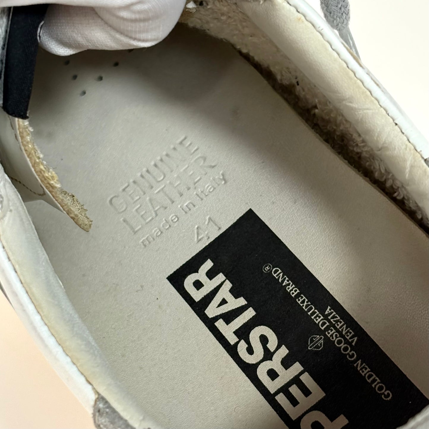 Golden goose Superstar bianche e argento 41