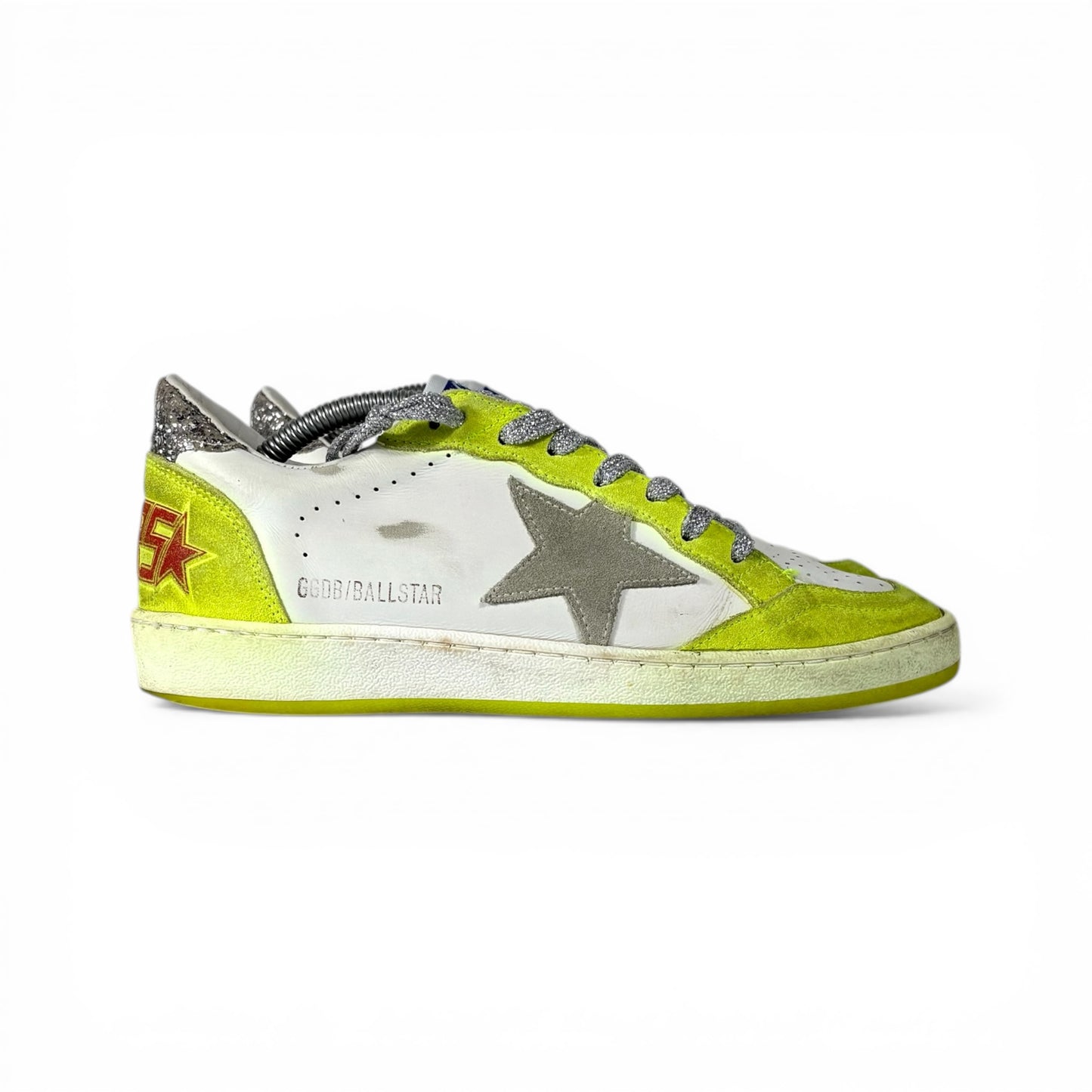 Golden goose Ballstar gialle, bianche e argento 36