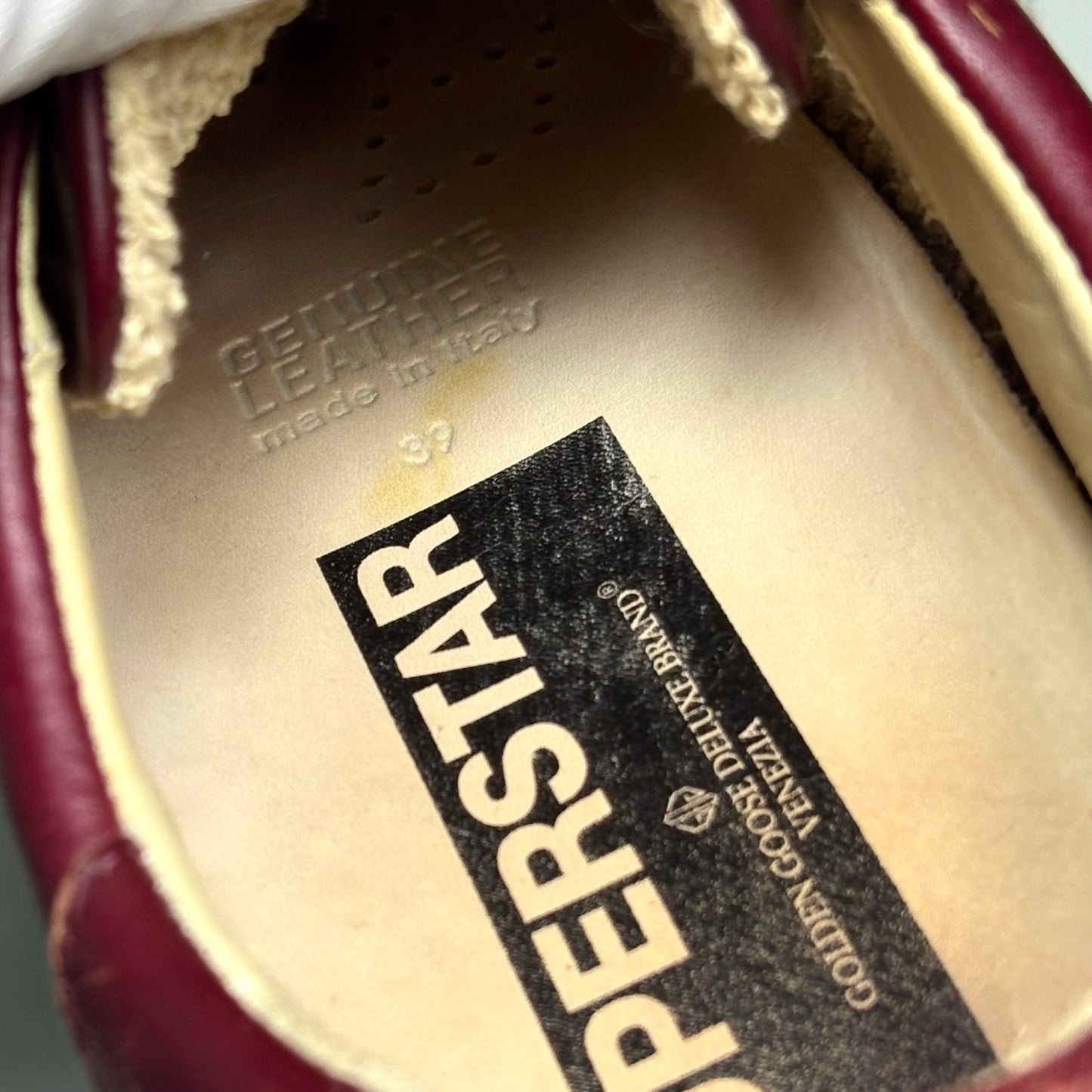 Golden goose Superstar bordeaux scritta laterale “STAR” 39