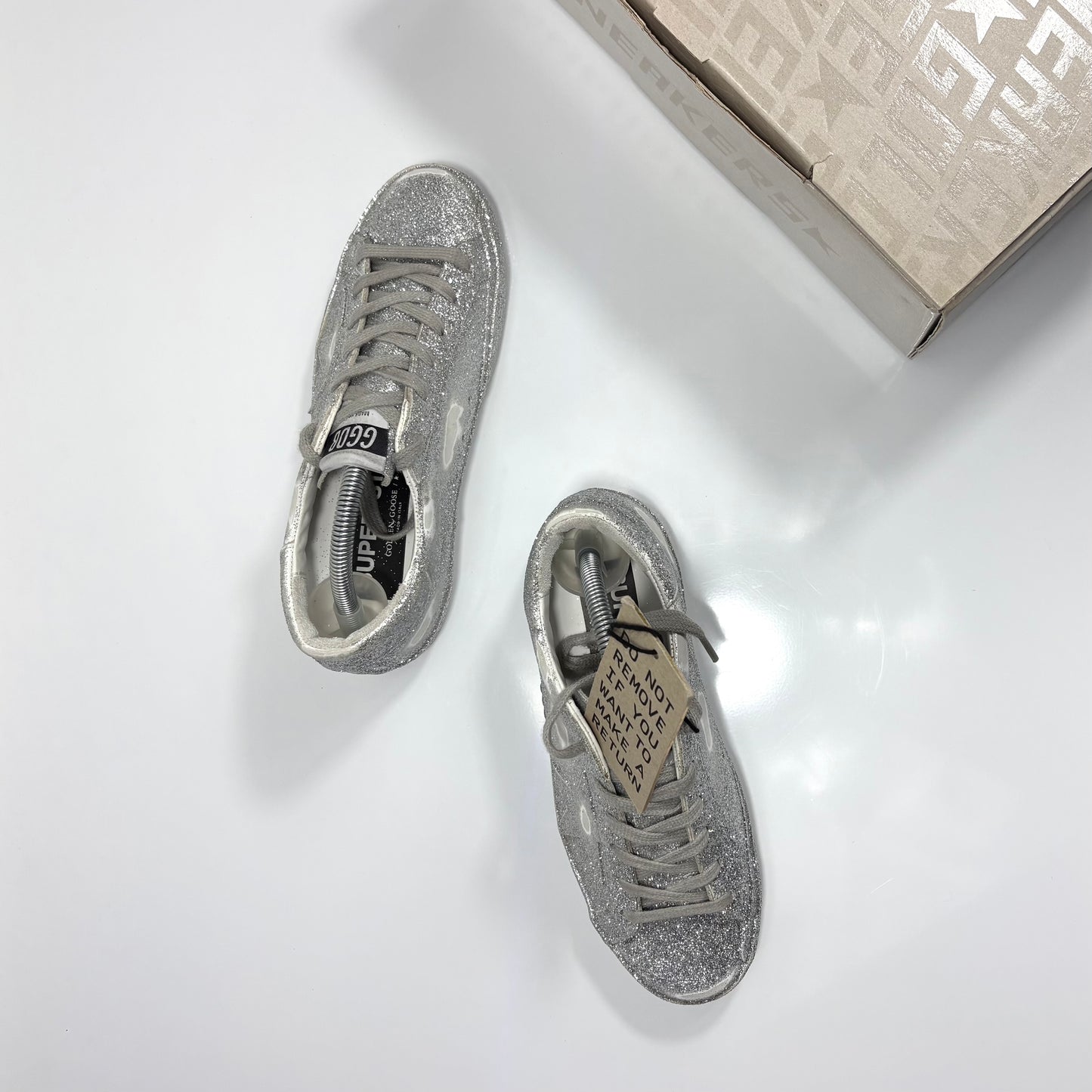 Golden goose Superstar glitter argento 36