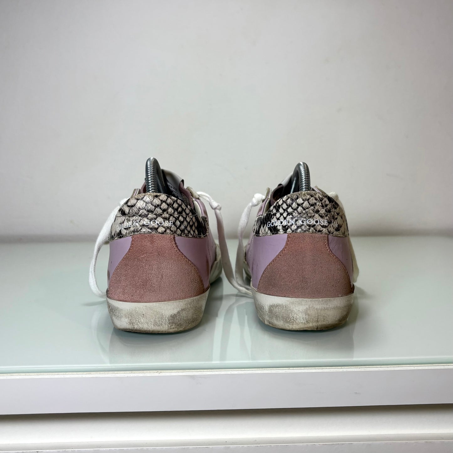 Golden goose superstar lilla tallone in simil serpente 38