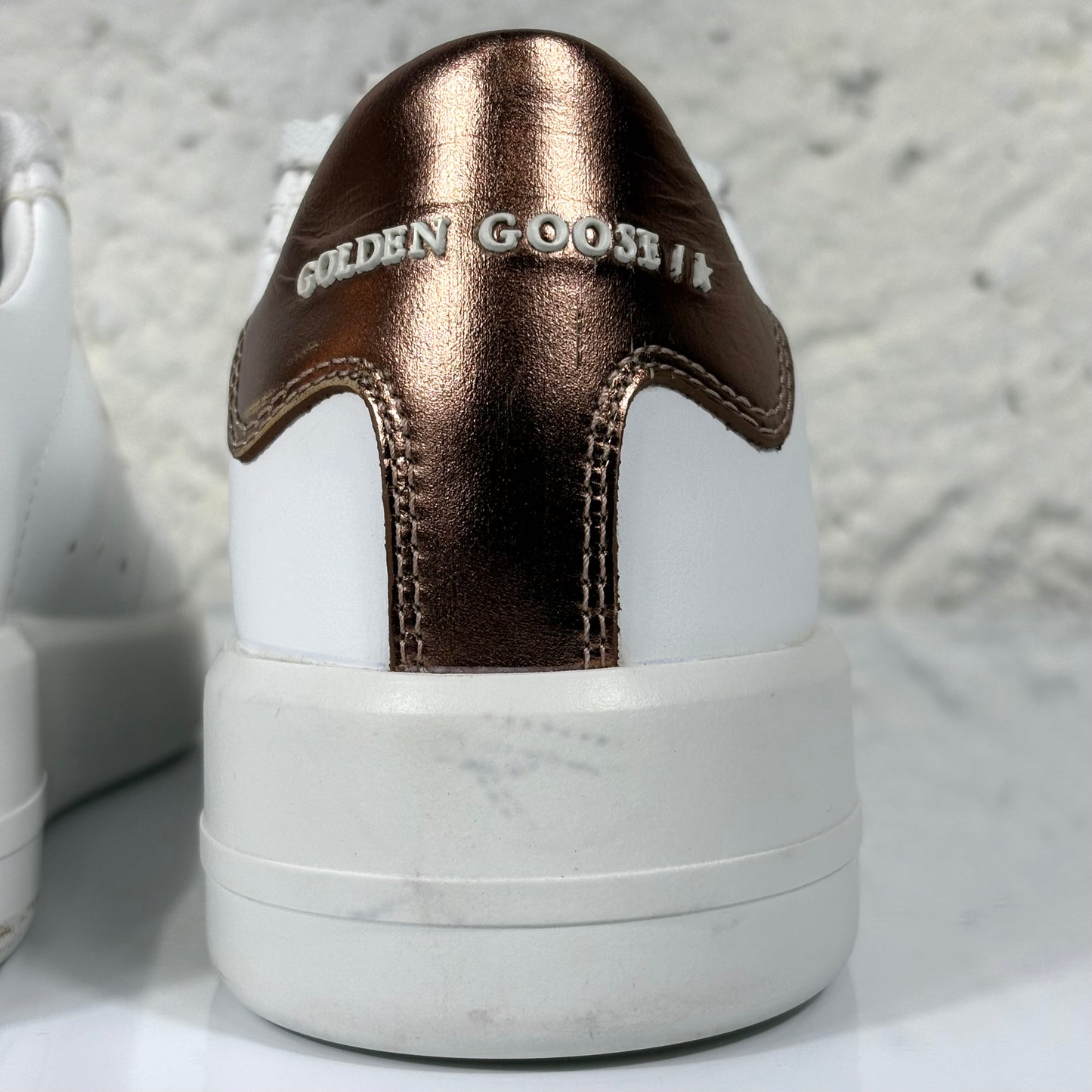 Golden goose Pure star bianche con tallone bronzo 38