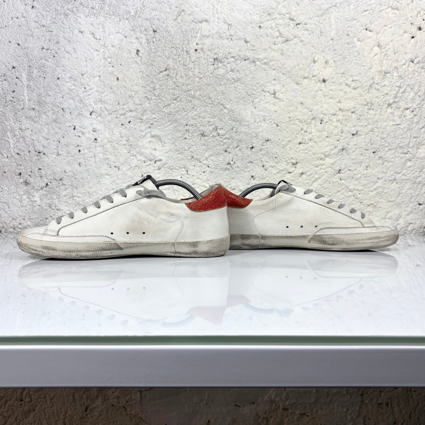 Golden goose Superstar bianche stella e tallone rosso 43