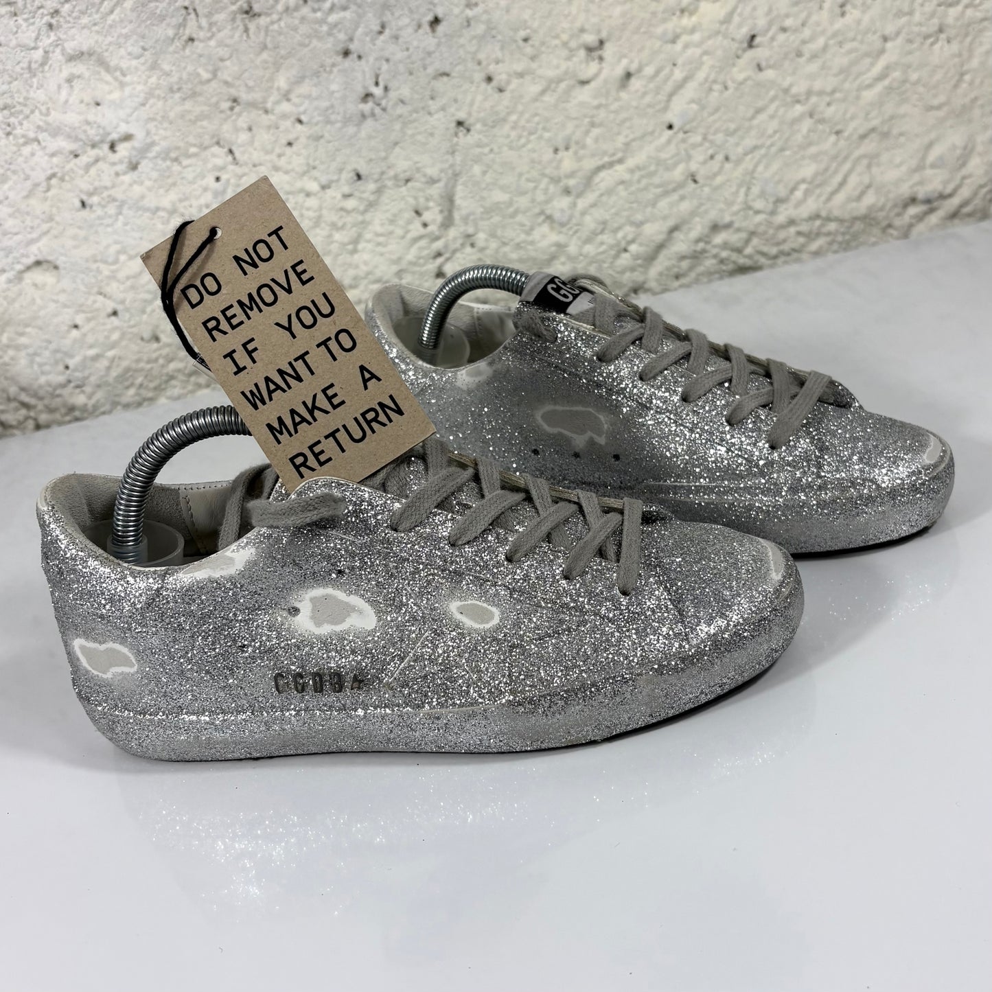 Golden goose Superstar glitter argento 36