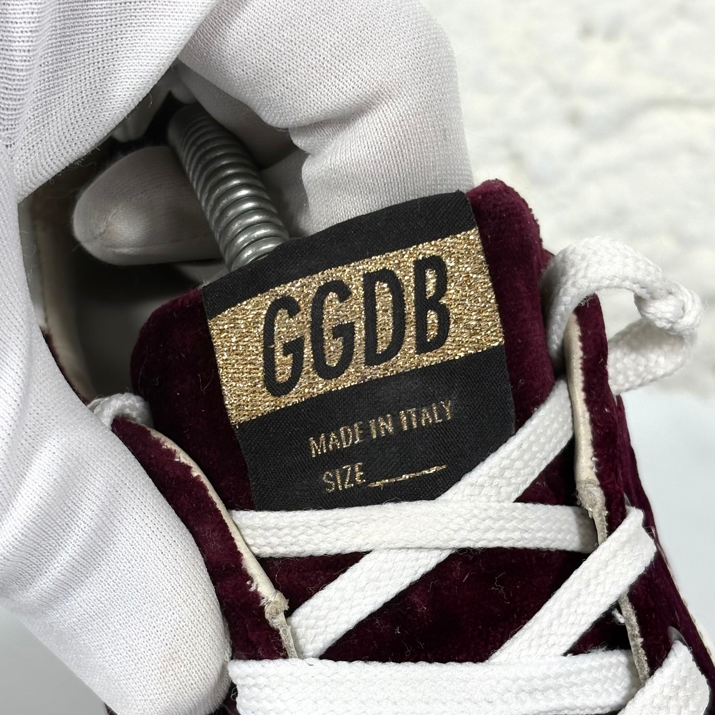 Golden goose Superstar bordeaux in velluto e pelle 37