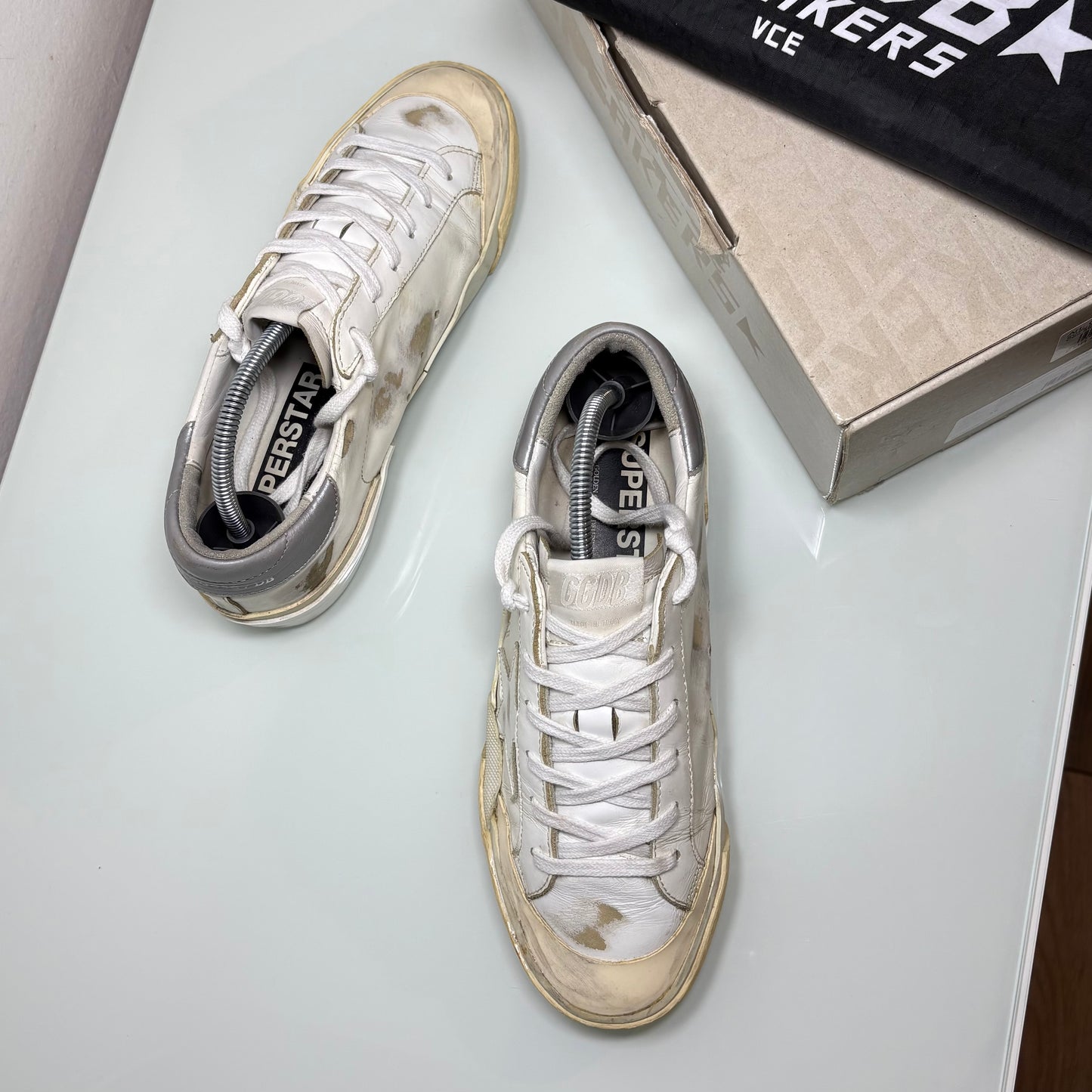 Golden goose Penstar bianche tallone grigio 38
