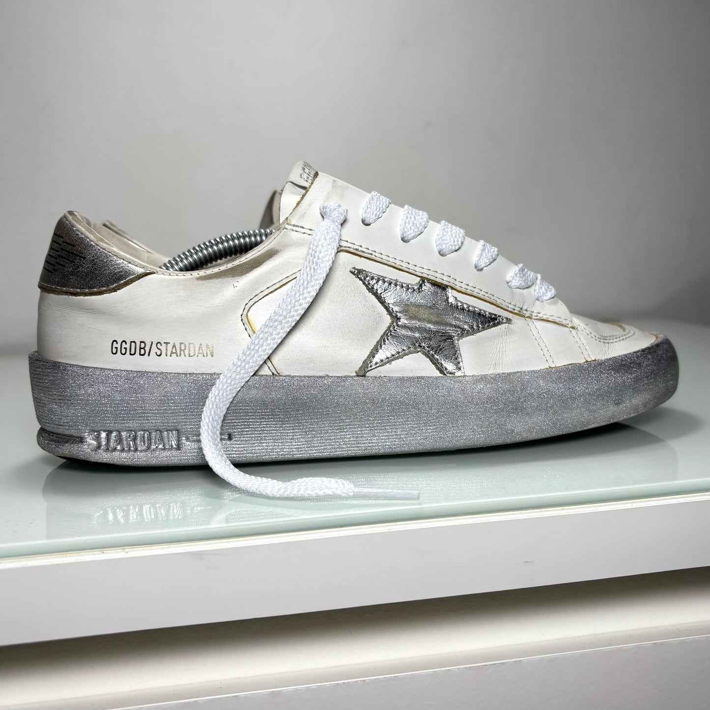 Golden goose Stardan bianco e argento 37