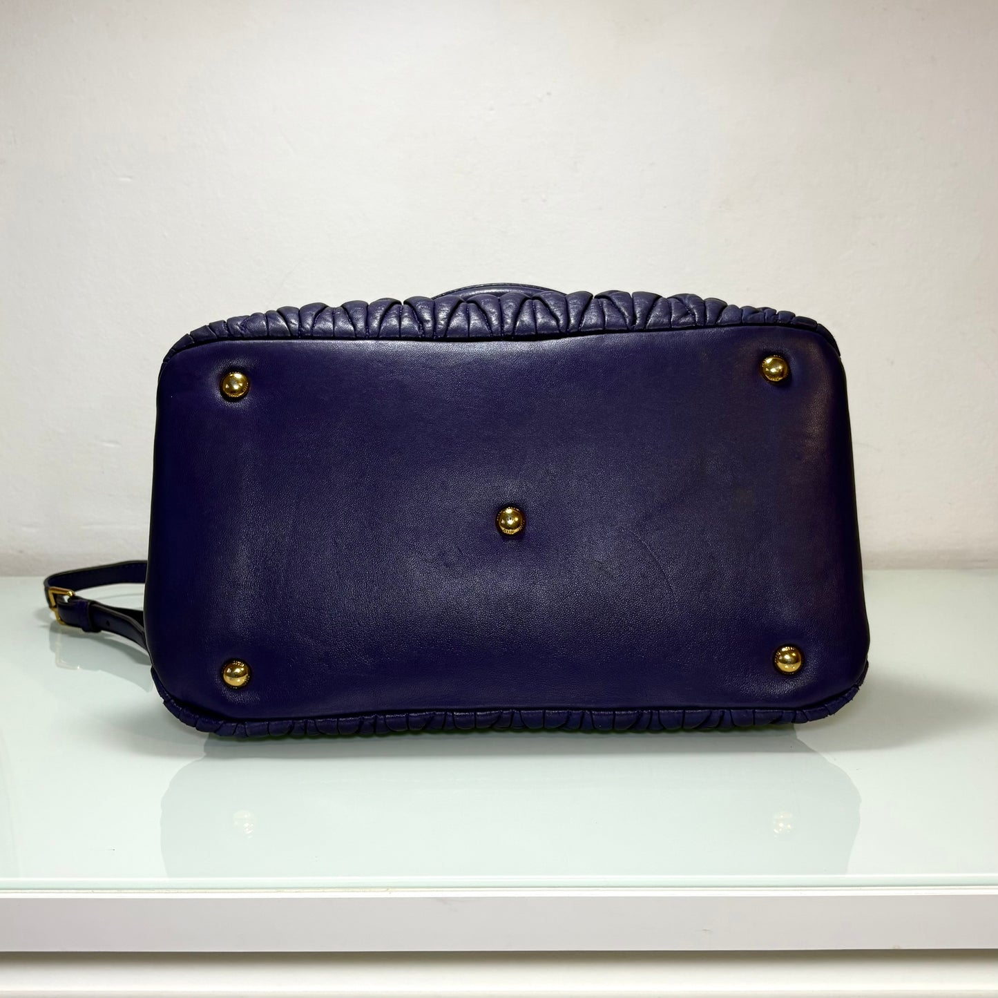 Miu Miu matelassé in pelle Viola