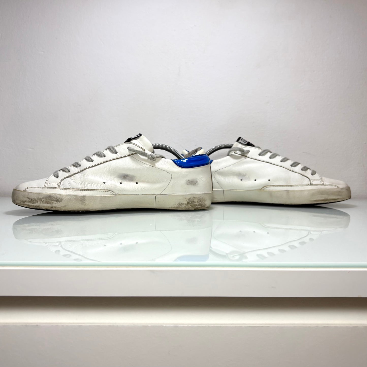 Golden goose Superstar bianco stella e tallone blu 43