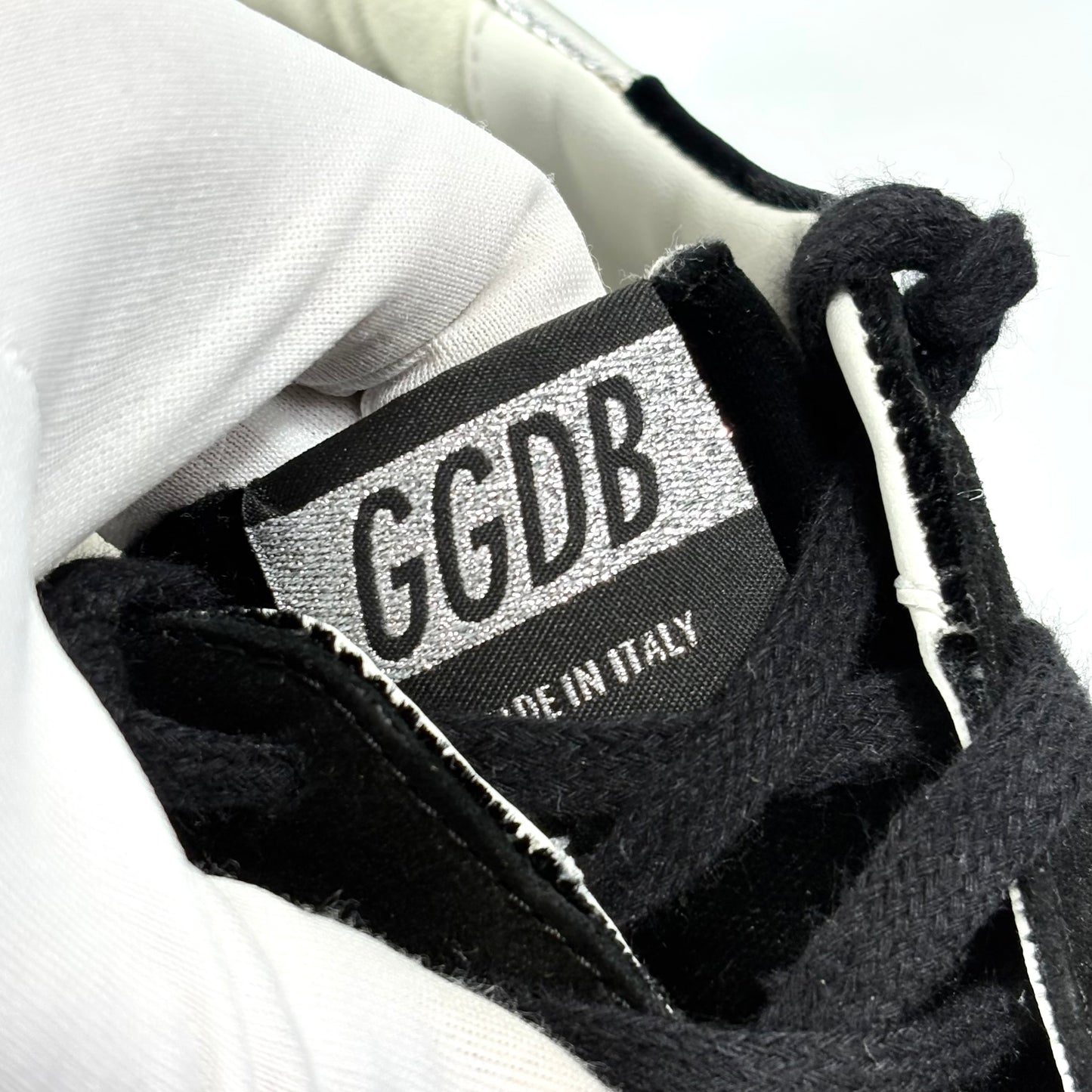 Golden goose Superstar in velluto nero con tallone argento 39