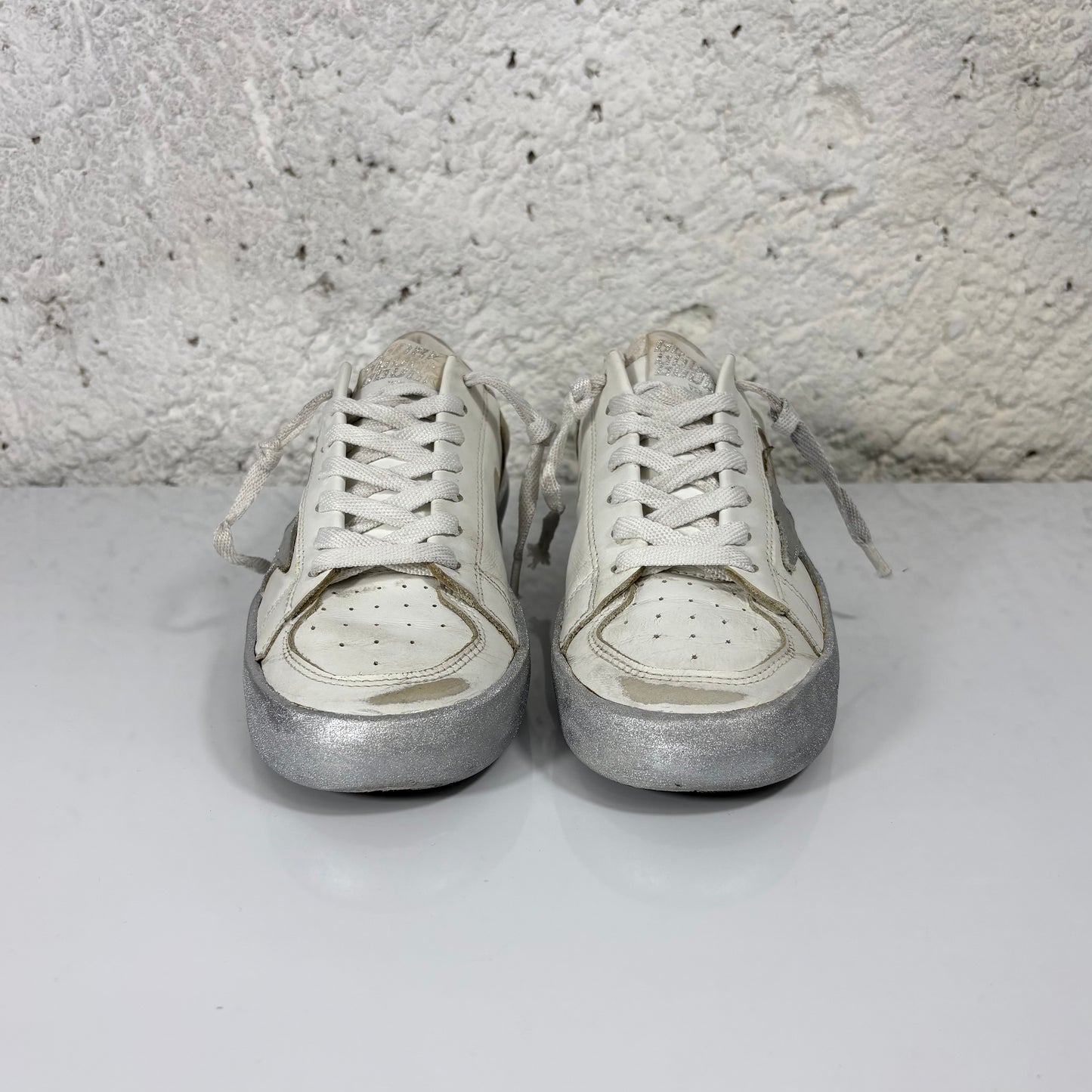 Golden goose Stardan bianco e argento 36