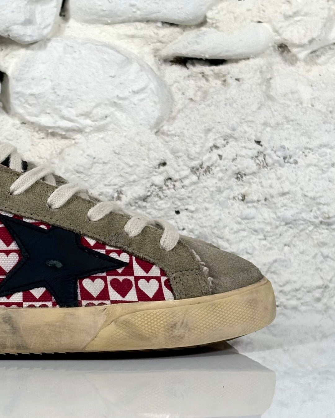 Golden goose Superstar a cuori bianche e rosse 37