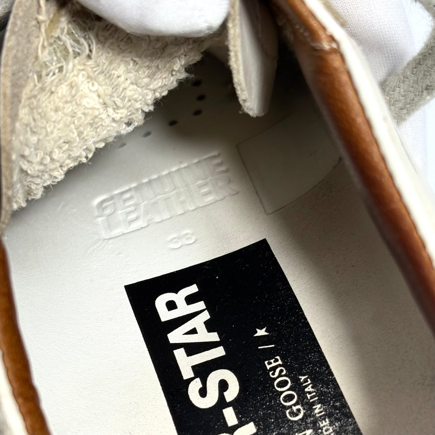 Golden goose Superstar bianche con tallone marrone 38