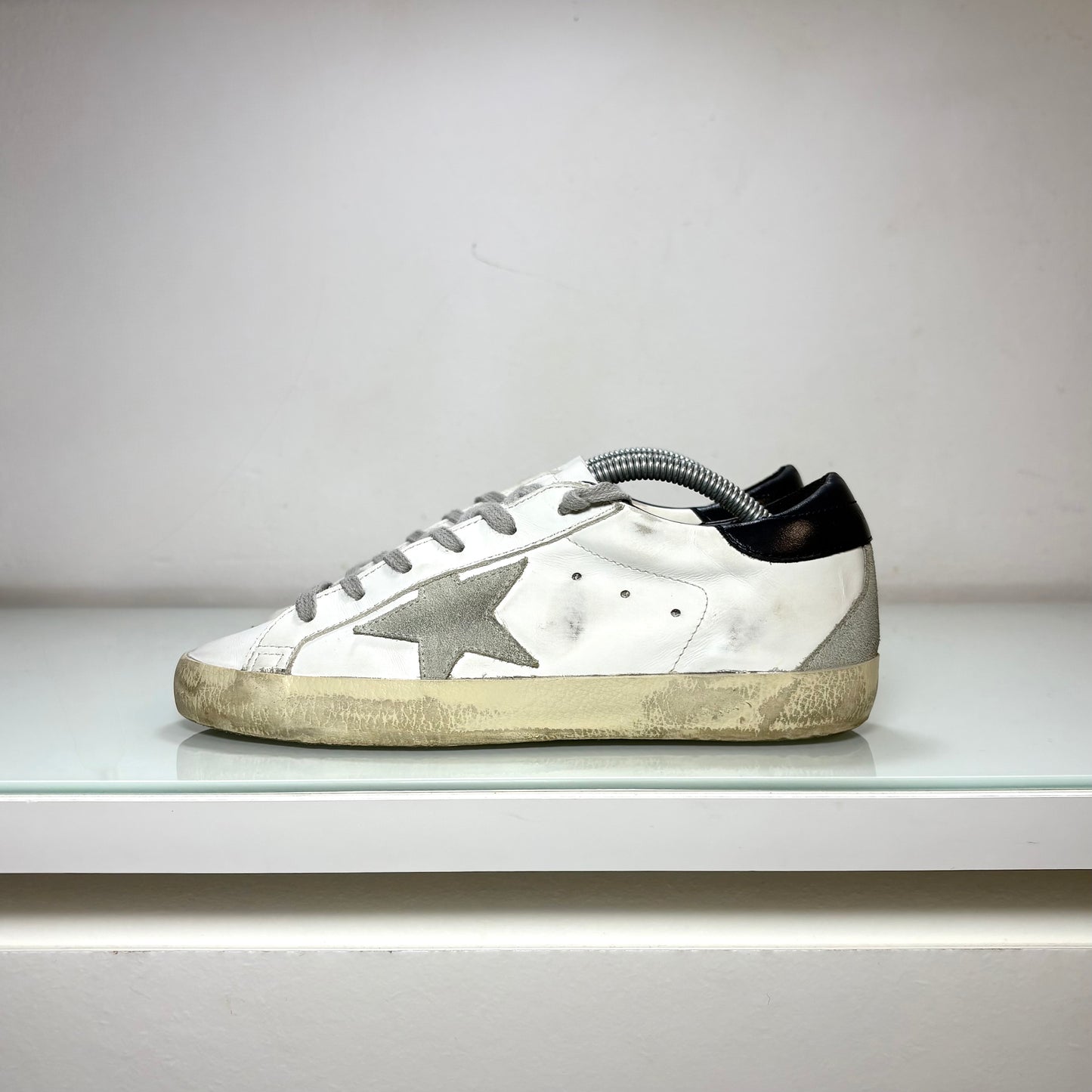 Golden goose Superstar Bianche tallone blu scuro 36