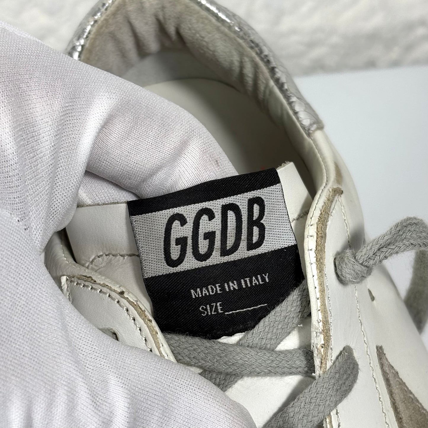 Golden goose Superstar bianche, arancioni e argento 39