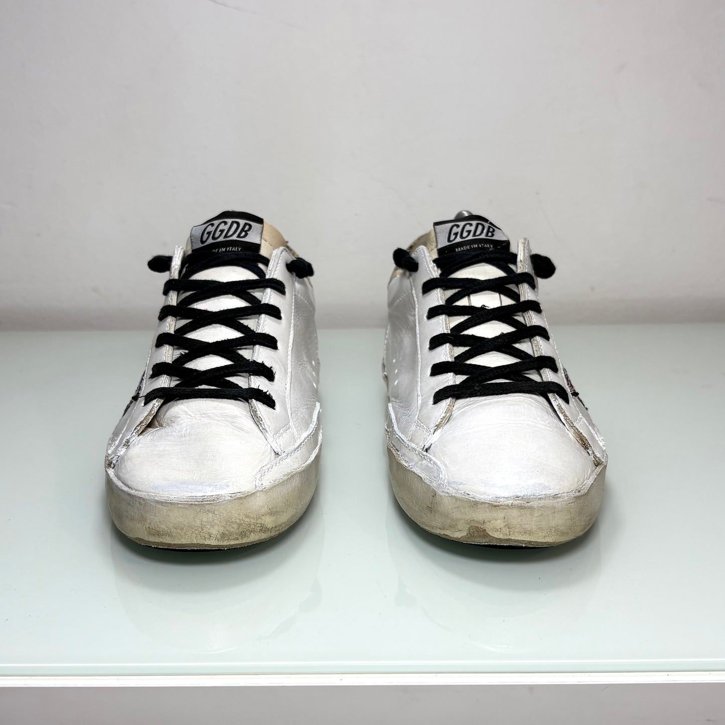 Golden goose Superstar bianco, tallone squame 39