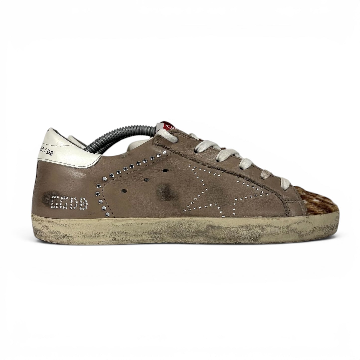 Golden goose superstar beige scuro con strass 37