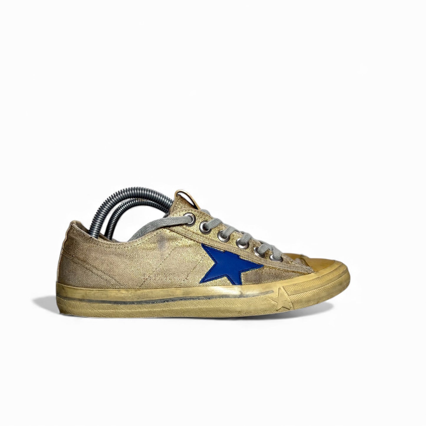 Golden goose V-Star oro e stella blu 38