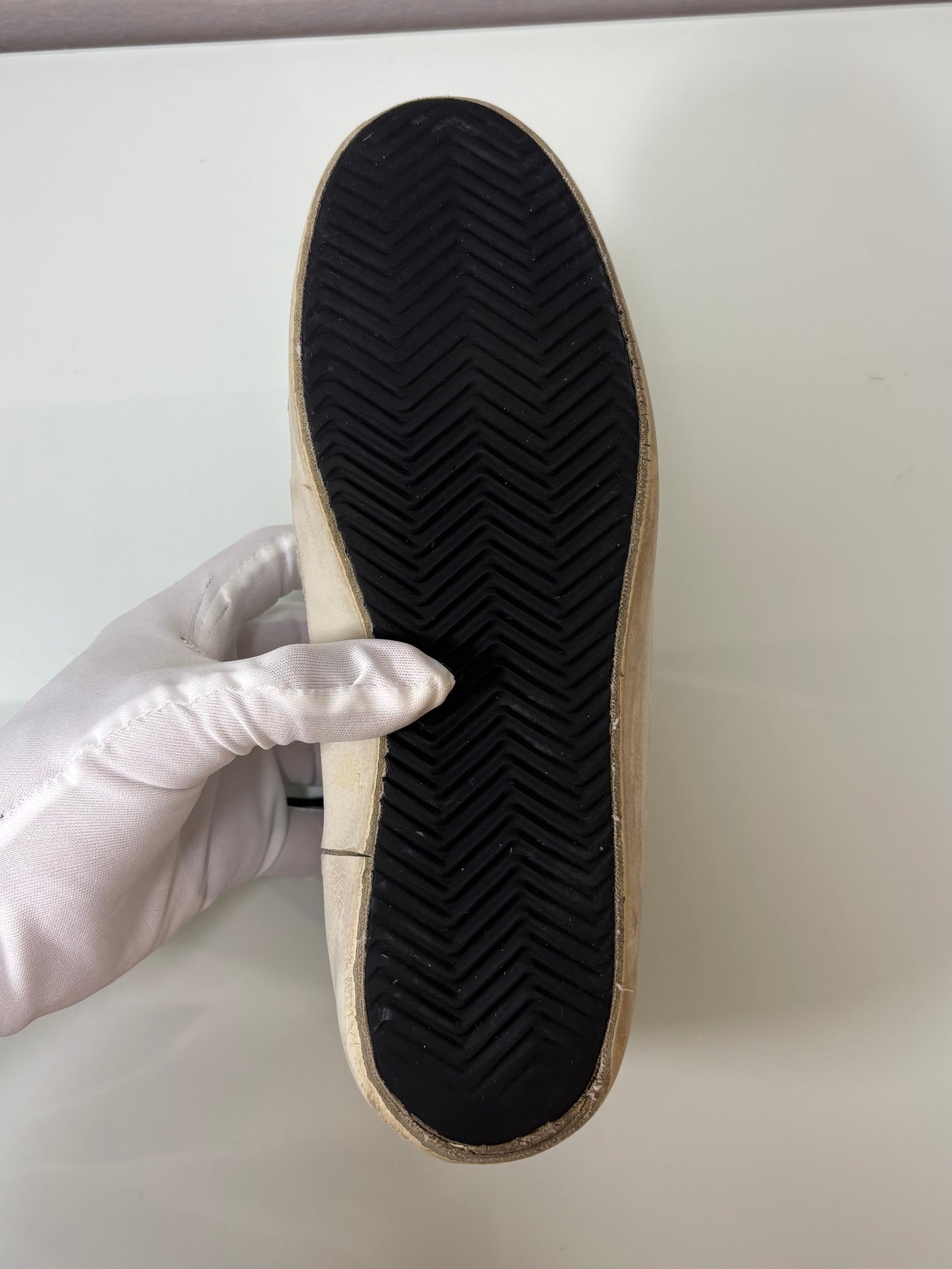 Golden goose Superstar bianco, tallone squame 39