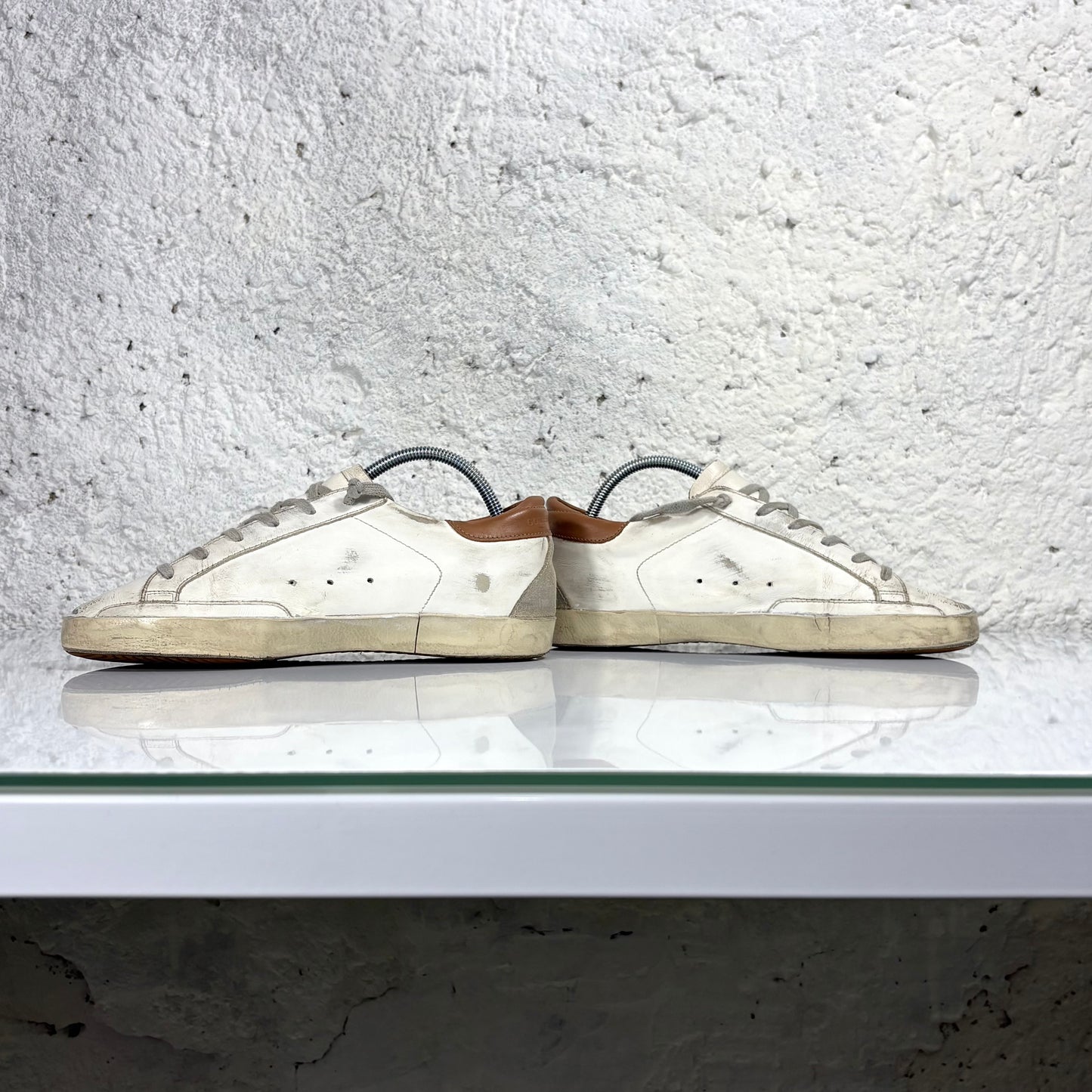 Golden goose Superstar bianche con tallone marrone 38