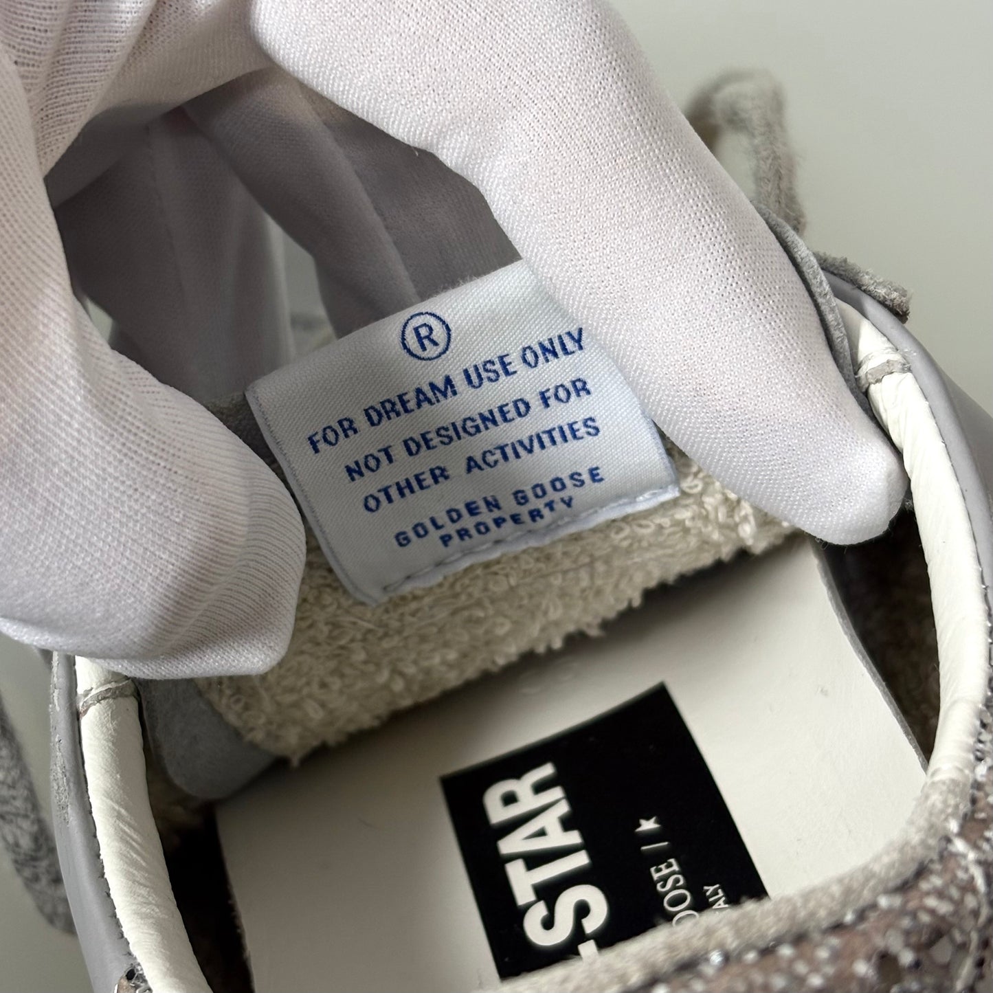 Golden goose Superstar grigie con Stella e tallone brillantinato 36