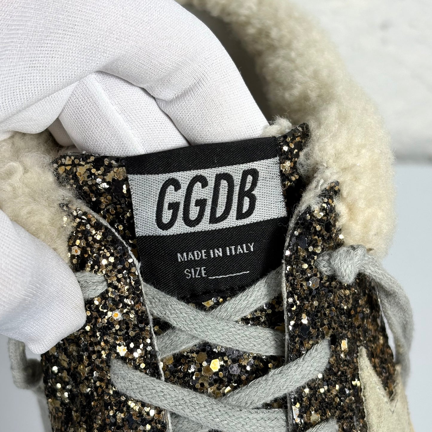 Golden goose Superstar Sabot con Glitter e interno in Shearling 39