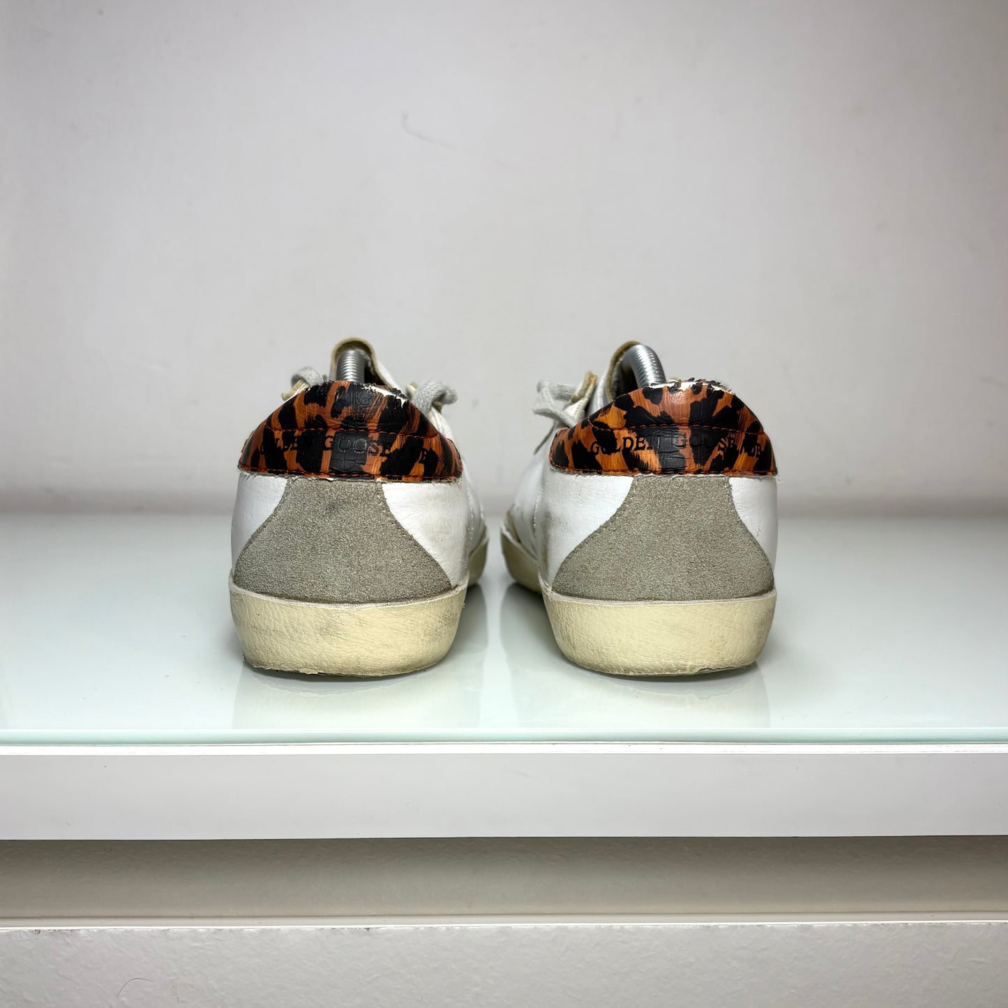 Golden goose Superstar in colorazione bianco tallone leopardo 36