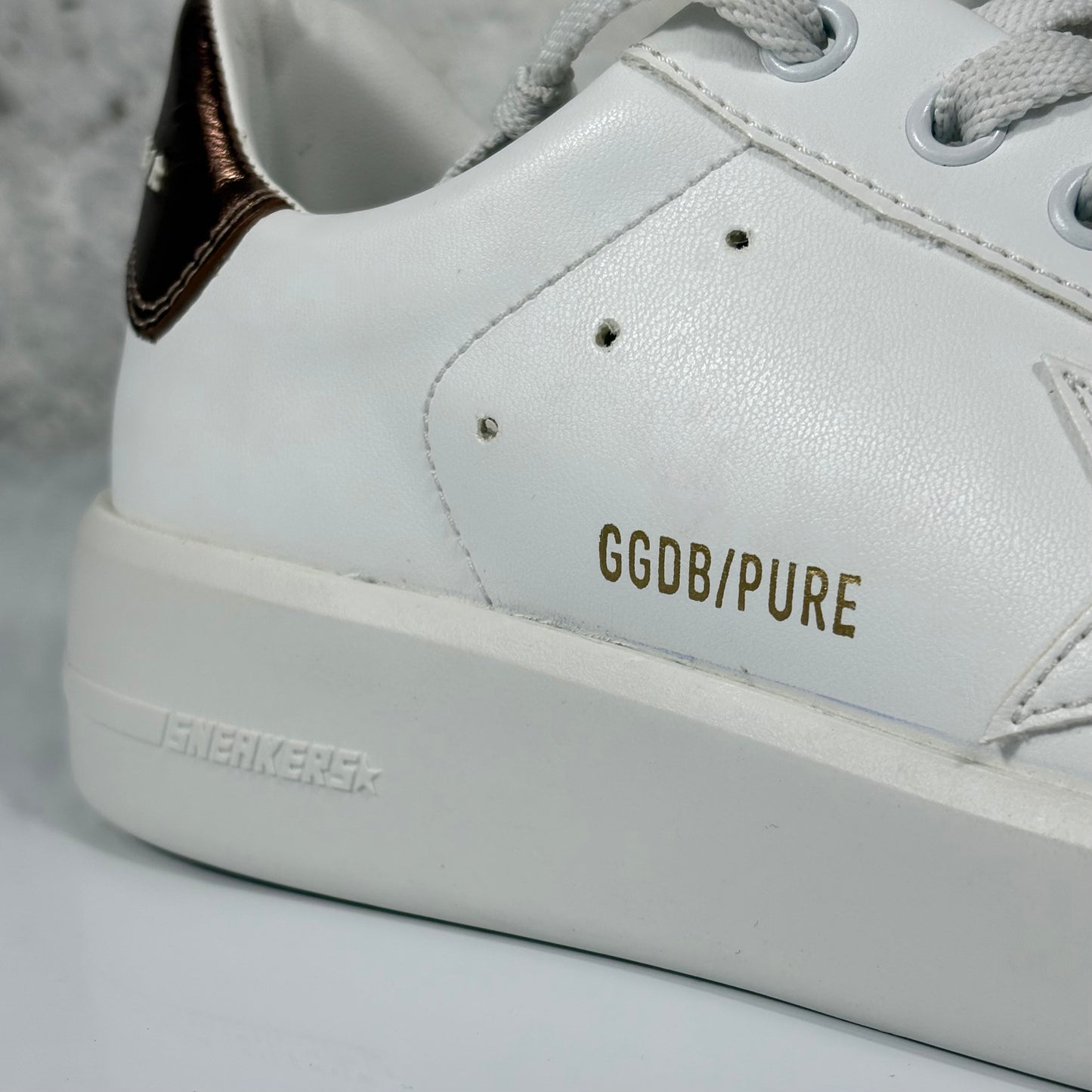 Golden goose Pure star bianche con tallone bronzo 38