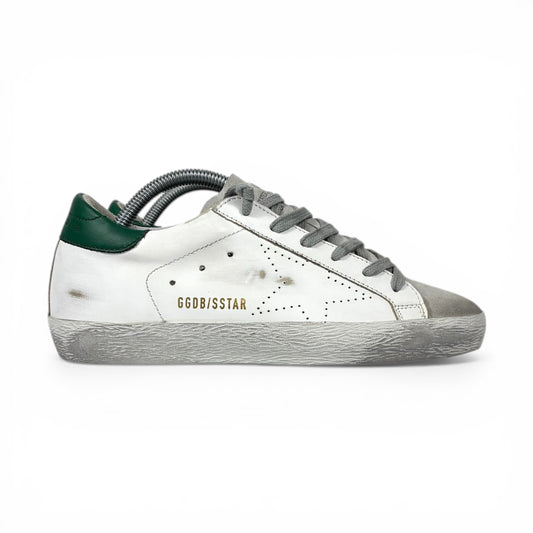 Golden goose Superstar bianche e talloncino verde scuro 36